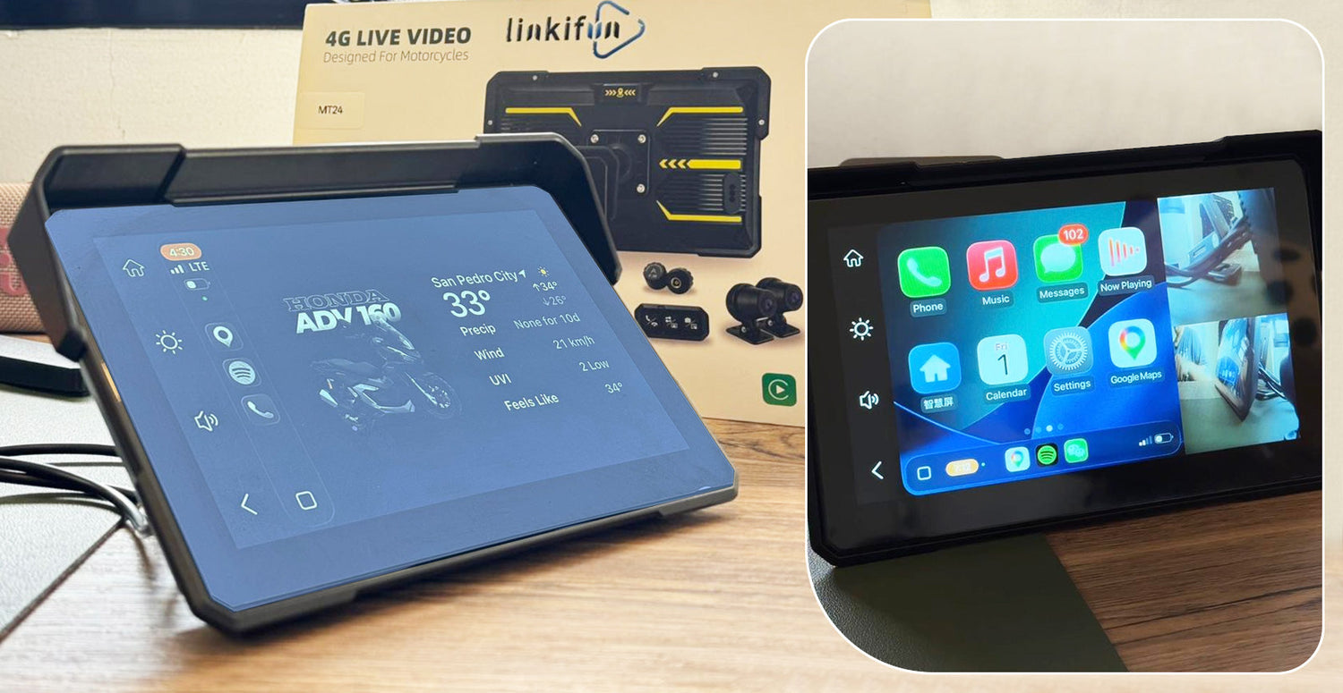 MT24 4G Motorcycle Smart Display: Remote Live Streaming, Anti-Theft Tracking & Parking Monitoring