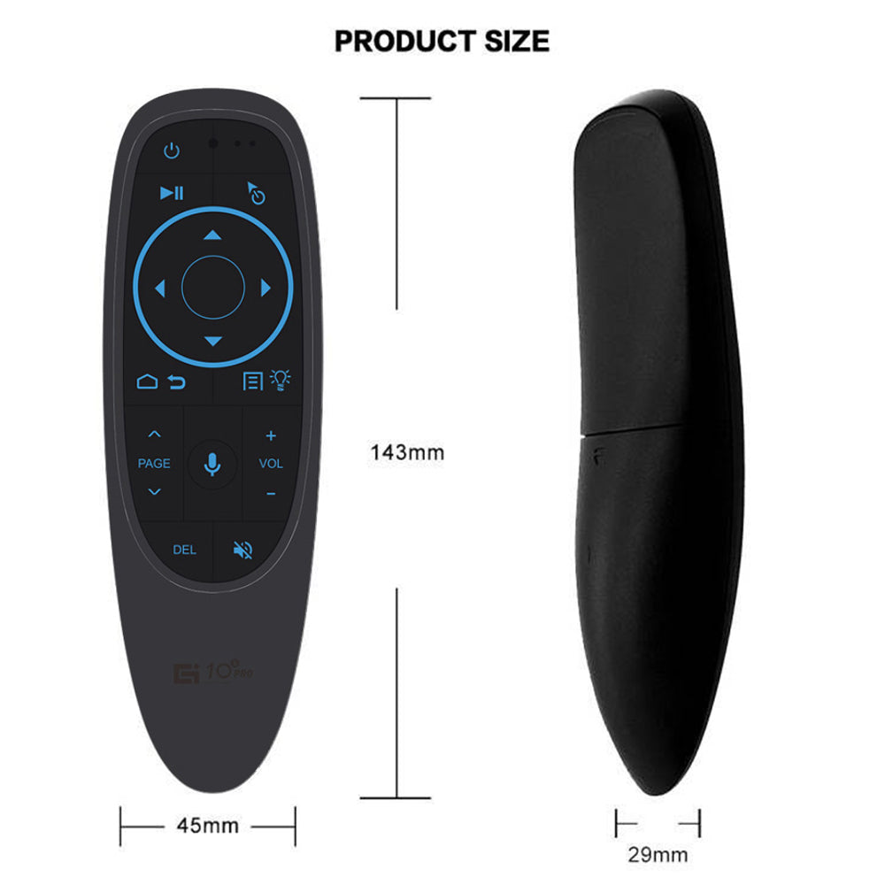Linkifun™ G10S PRO Wireless Air Mouse Remote with Bluetooth 5.0, USB Port, Google Voice, and Backlit Keyboard – 2.4GHz