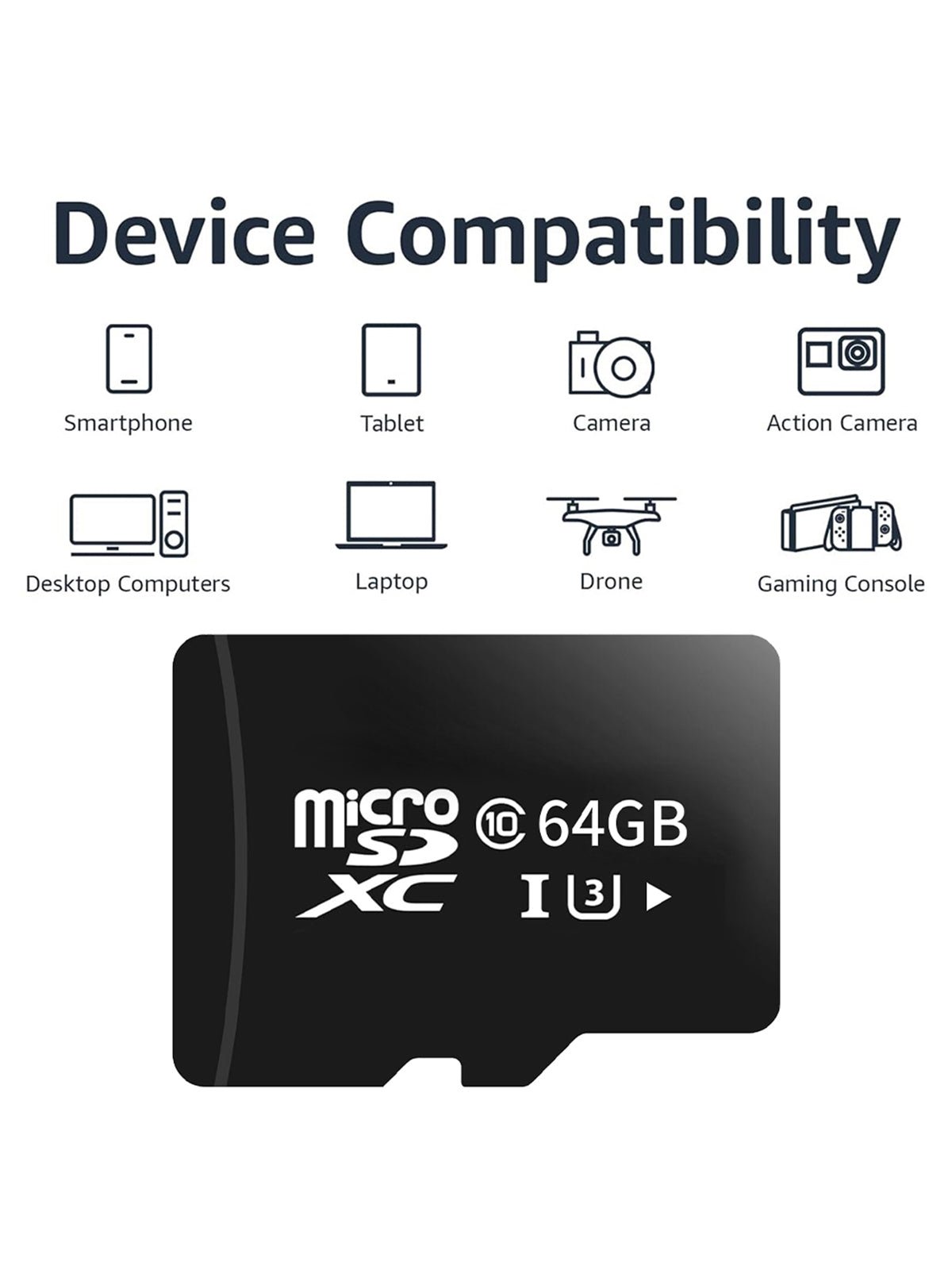 Linkifun 64GB MicroSDXC memory card with up to 70MBs read speed and 33MBs write speed including memory card reader for motorcycle navigation screen device compatibility