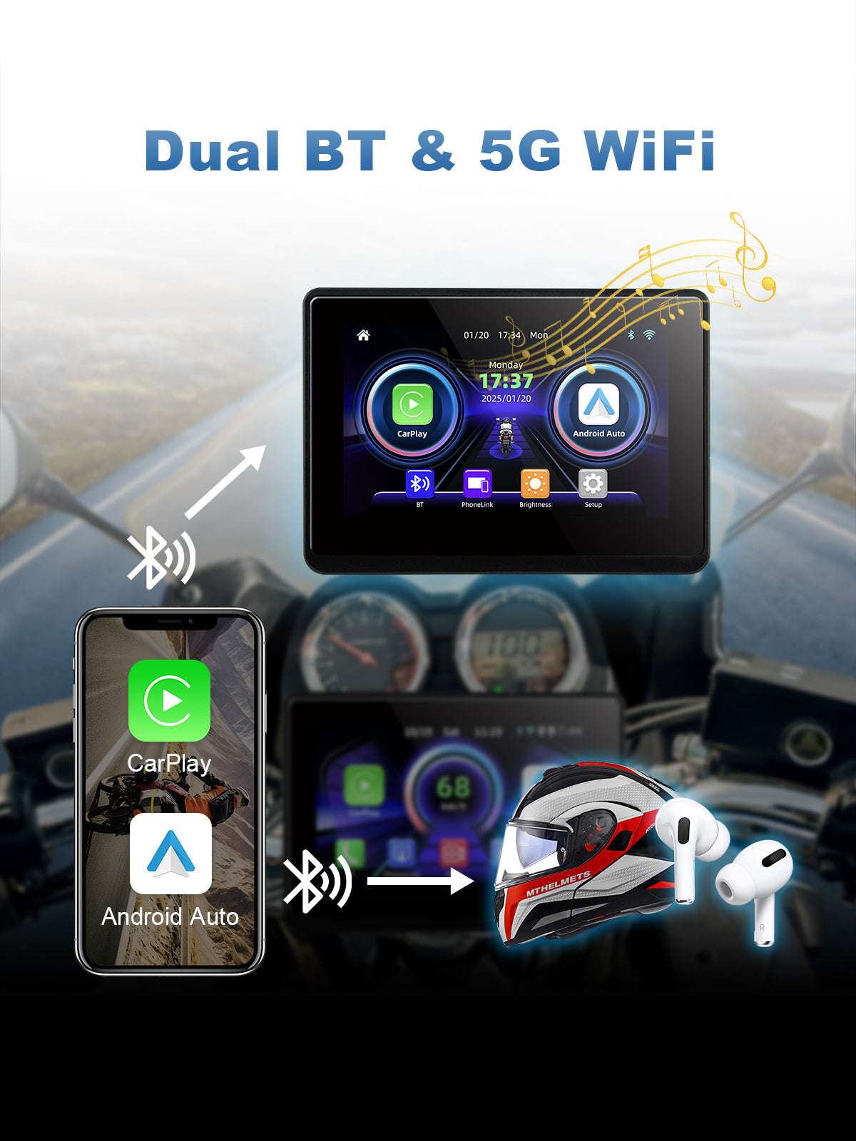 Linkifun-MT1-Motorcycle-Navigation-Screen-Bluetooth-5-0-Helmet-Headset-Audio