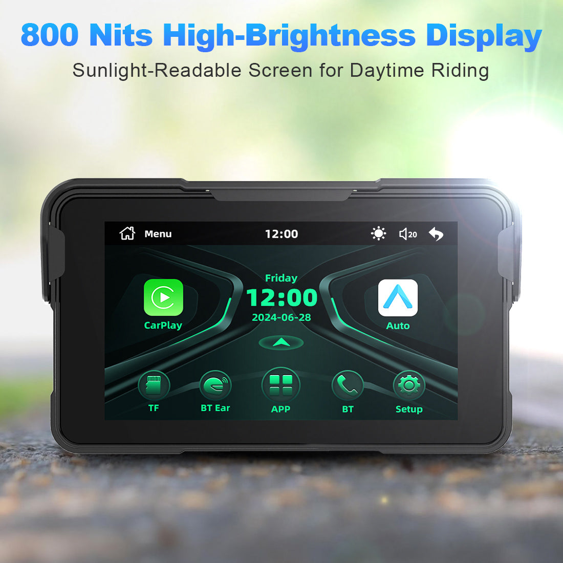 Linkifun™ MT11 5" Motorcycle Navigation Screen with Wireless CarPlay & Android Auto, IP67 Waterproof, Dual Bluetooth, Optional TPMS, Screen Mirroring