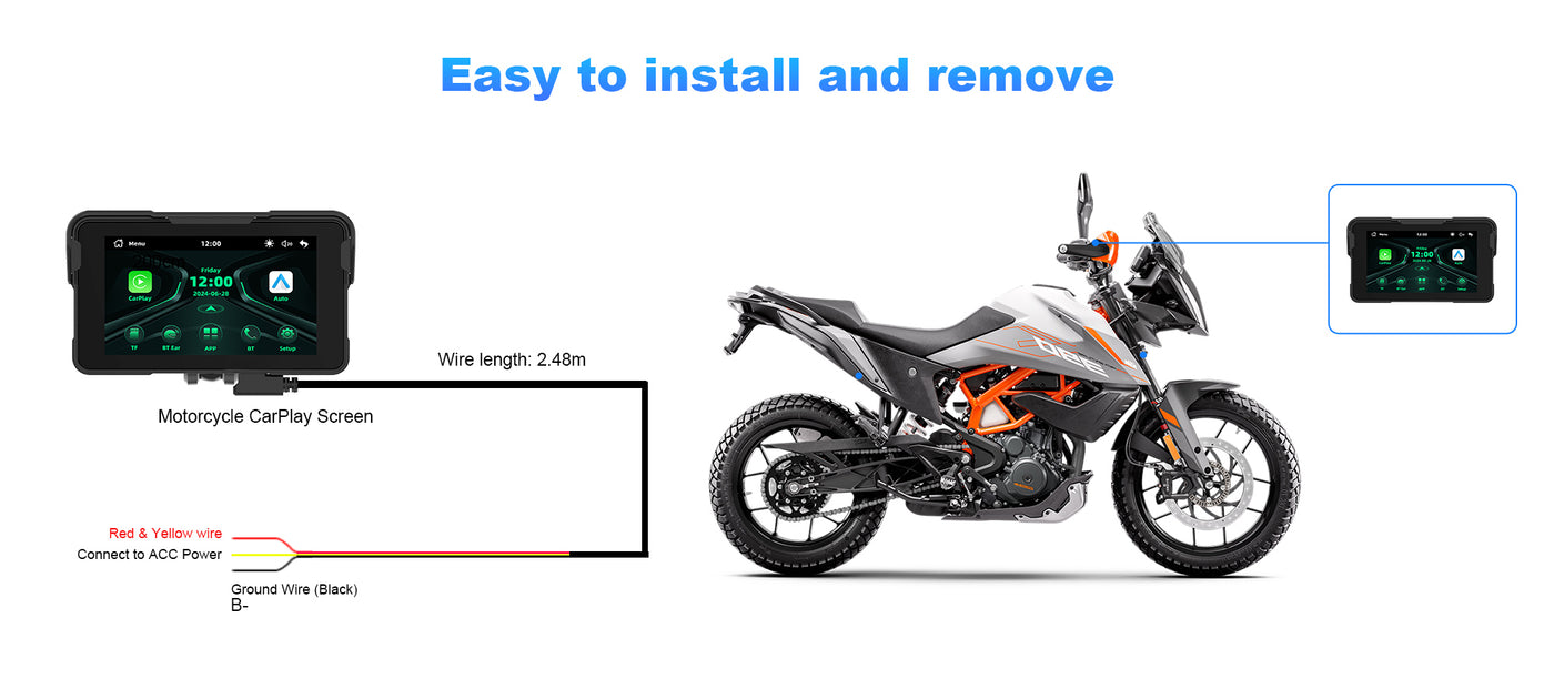 Linkifun MT11 motorcycle screen product size specifications with detailed measurements