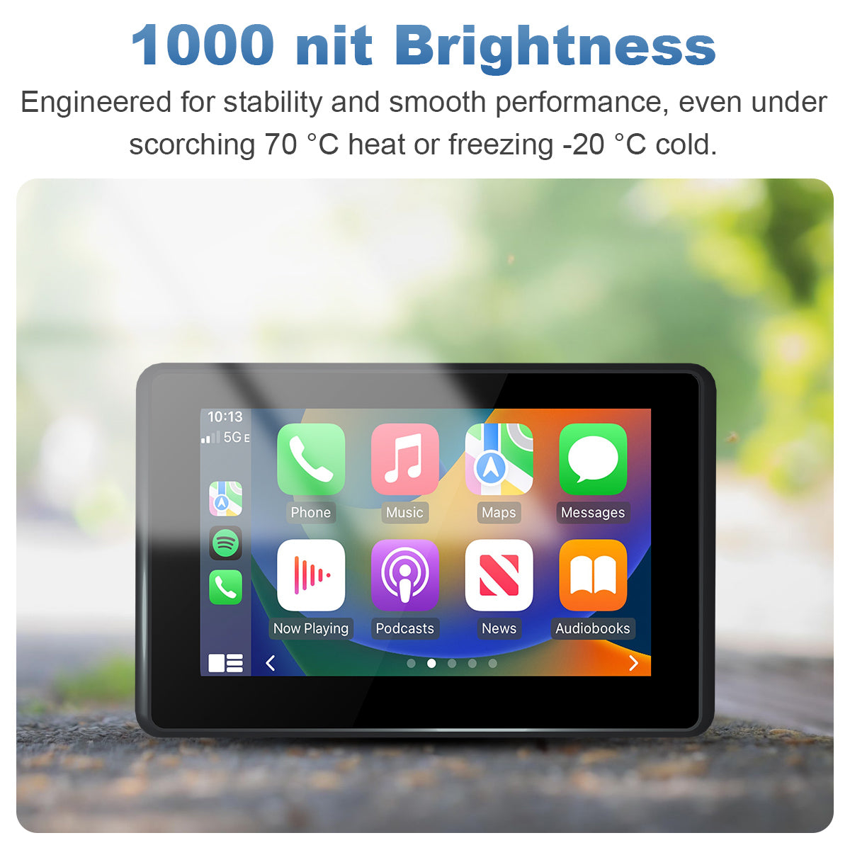 Linkifun MT3A 1000-nit ultra-bright motorcycle display, designed for clear visibility and stable performance in extreme heat and cold conditions.