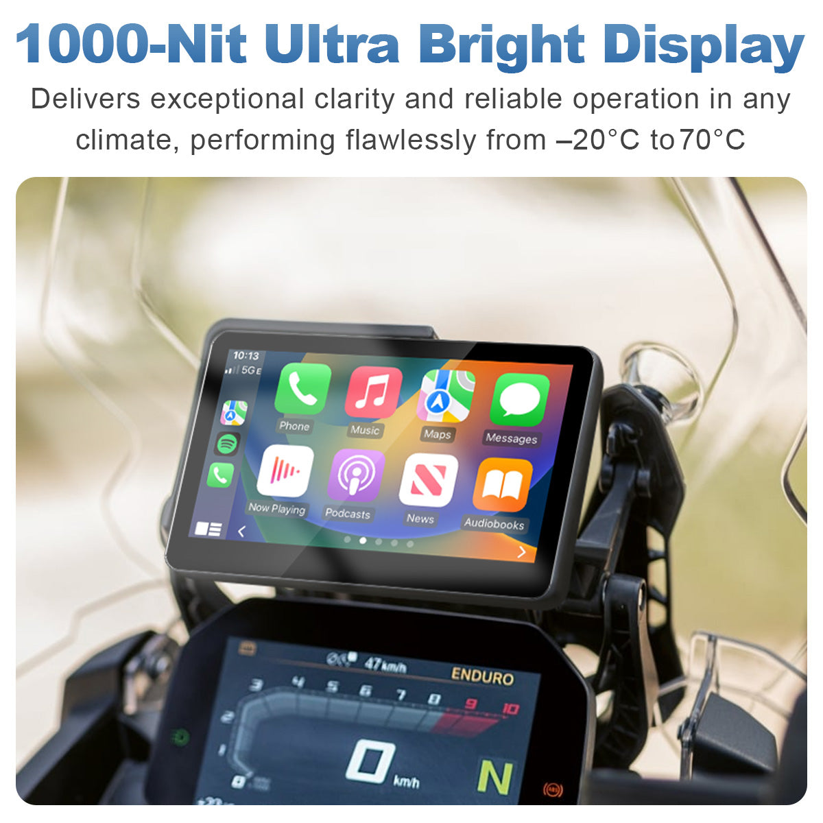 Linkifun™ MT3 Pro 5" & MT13 Pro 6.2" Android Motorcycle Smart Display for BMW Motorcycles – Wireless CarPlay & Android Auto, Screen Mirroring