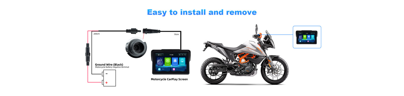 Installation guide for Linkifun MT4 motorcycle navigation screen in desktop view