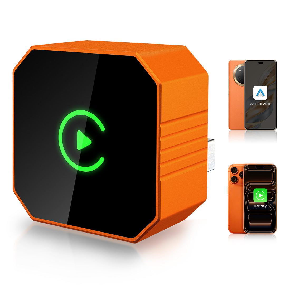 Linkifun™ RGB Mini Wireless Carplay/Android Auto Adapter with Ambient Lighting