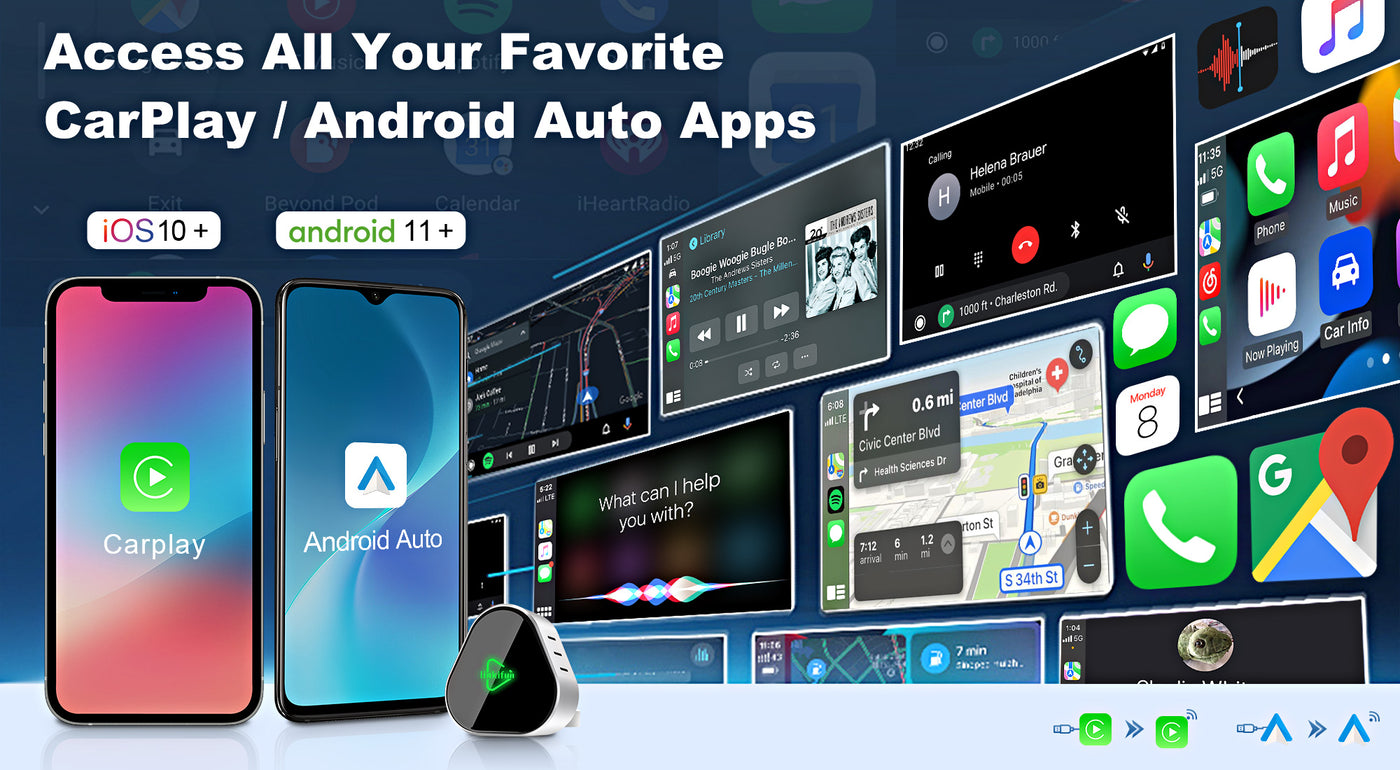 Access your favorite CarPlay and Android Auto apps for music, navigation, messages, and more