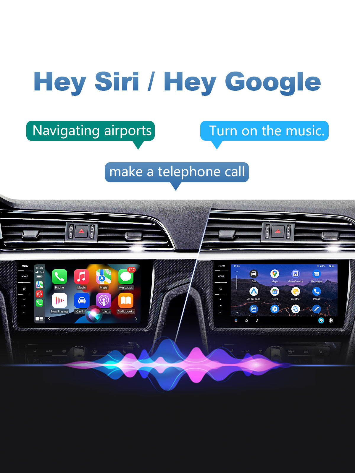 Linkifun S3 wireless adapter enabling voice control for safer and more convenient driving, supporting navigation, phone calls, and music.