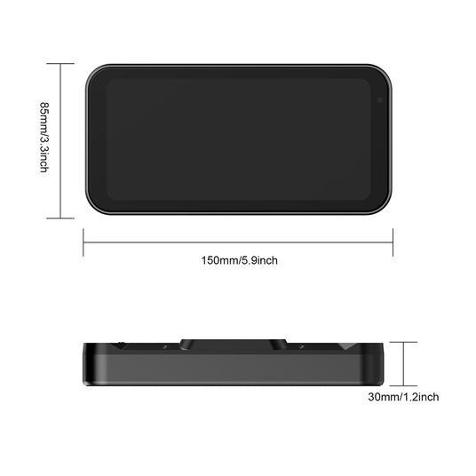 Portable-Motorcycle-Dash-Cam-with-Wireless-CarPlay-AndroidAuto-6.86TouchScreen-DualCameras-IP67-Waterproof-Dustproof-HD1080p-64GB-TF-Card-size