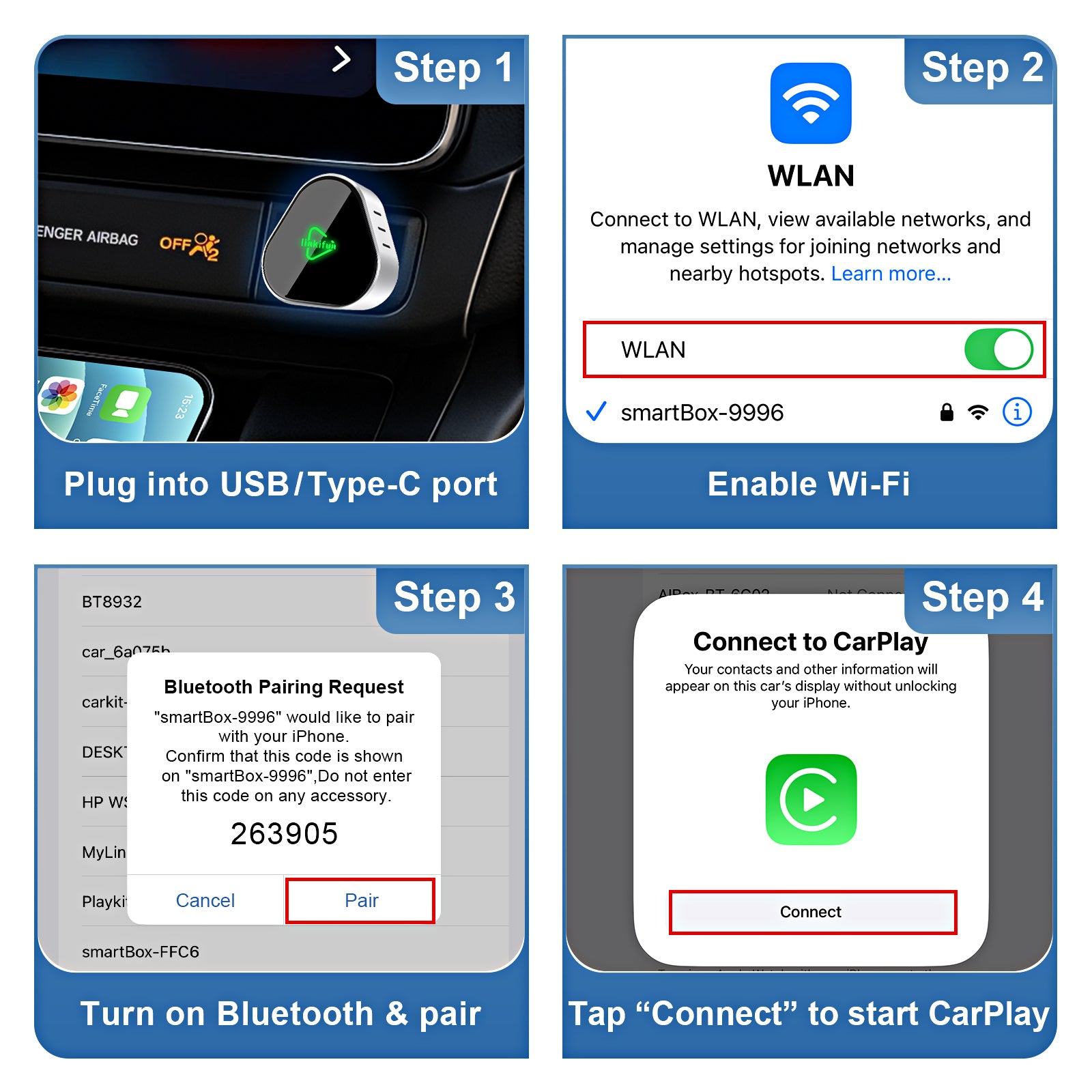 RGB Nano wireless CarPlay Android Auto adapter with simple first-time setup and automatic reconnection