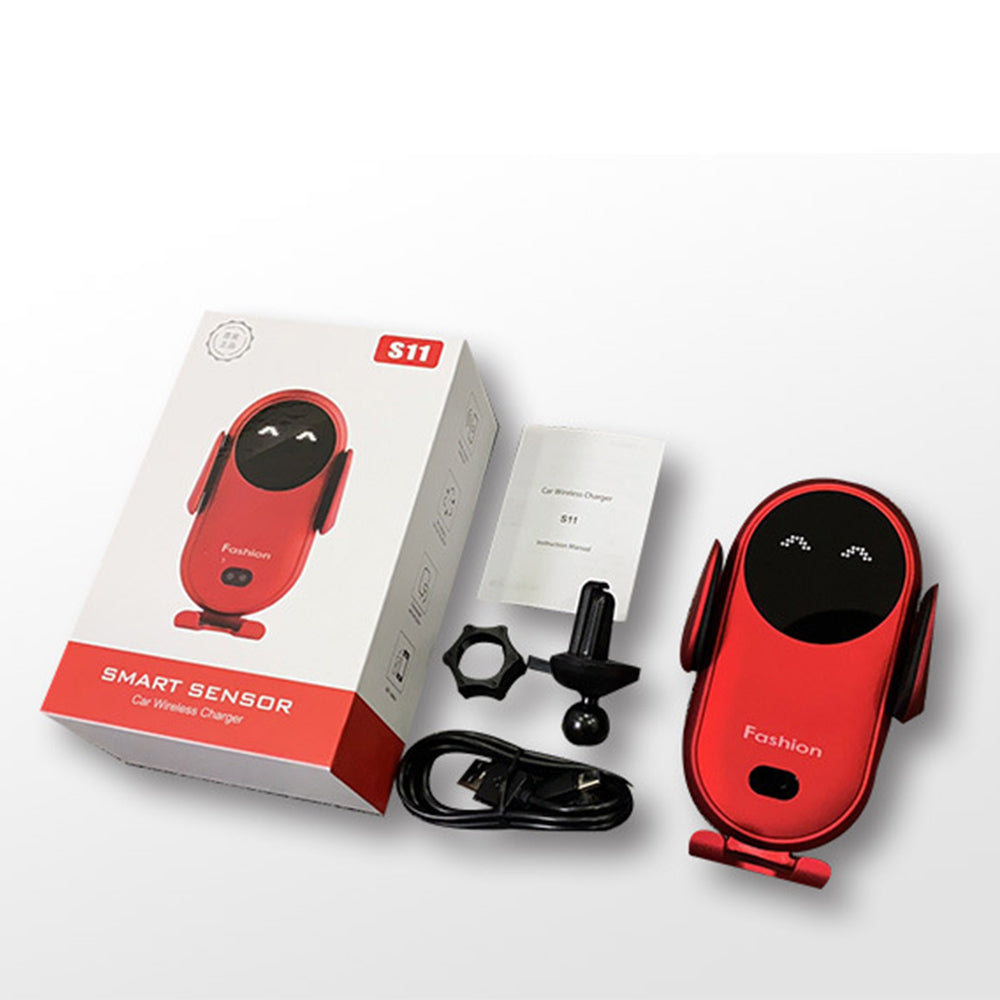 Smart Automatic Infrared Sensing Wireless Fast Charging Car Mount for Smartphones