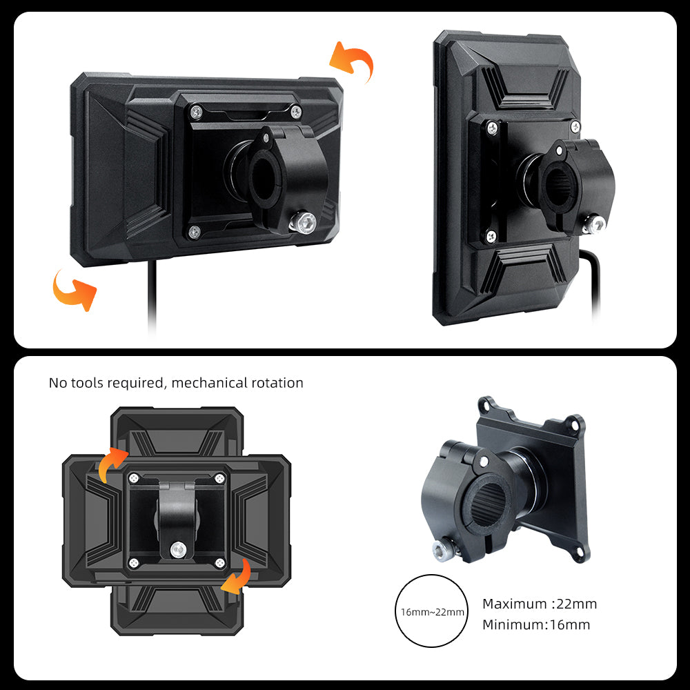 Linkifun™ 360° Rotating Mount Bracket for MT15 / MT15A / MT7A / MT9A Motorcycle Displays – Adjustable Crossbar Clamp