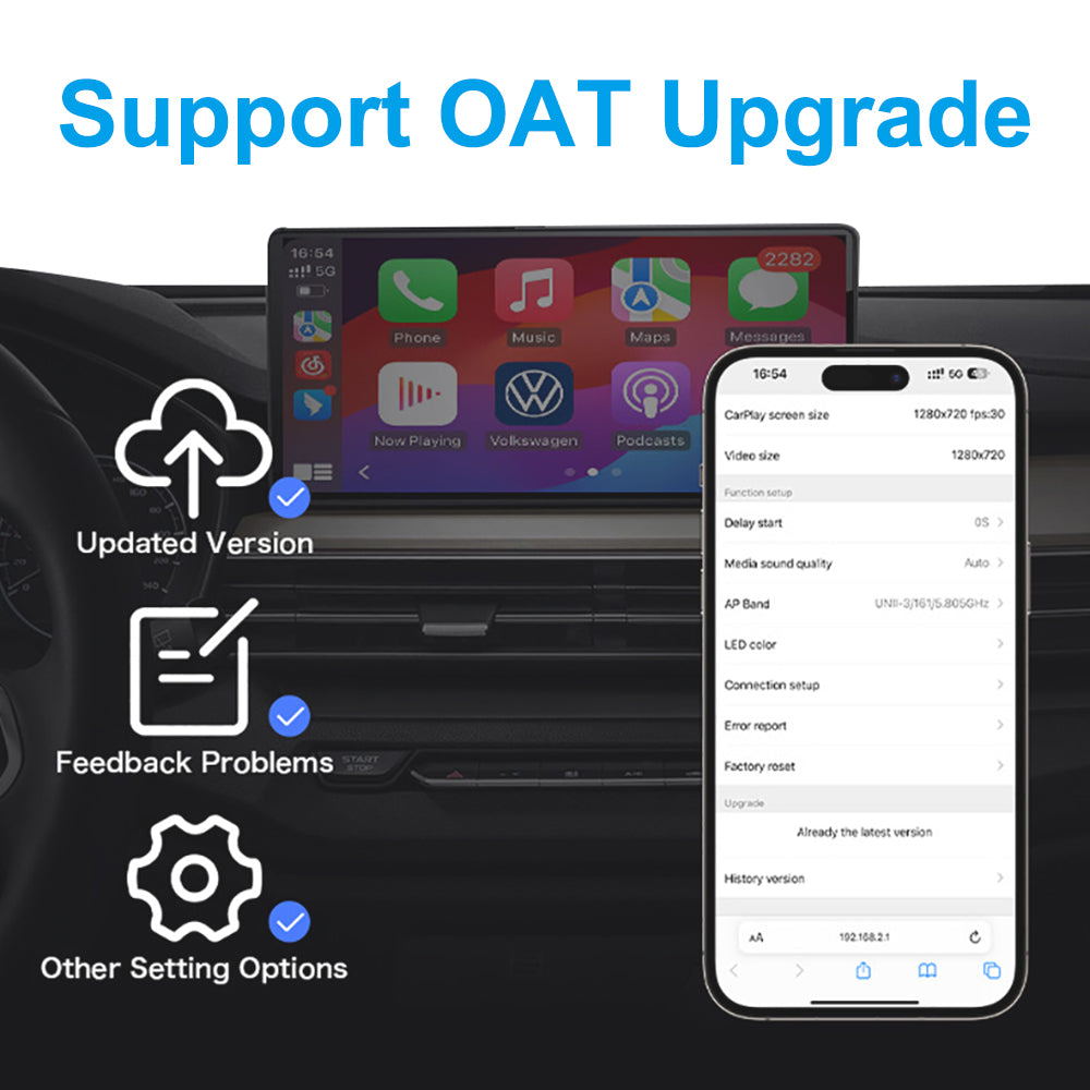 Smartphone showing the web interface for updating and customizing the Linkifun RGB via Bluetooth or Wi-Fi.