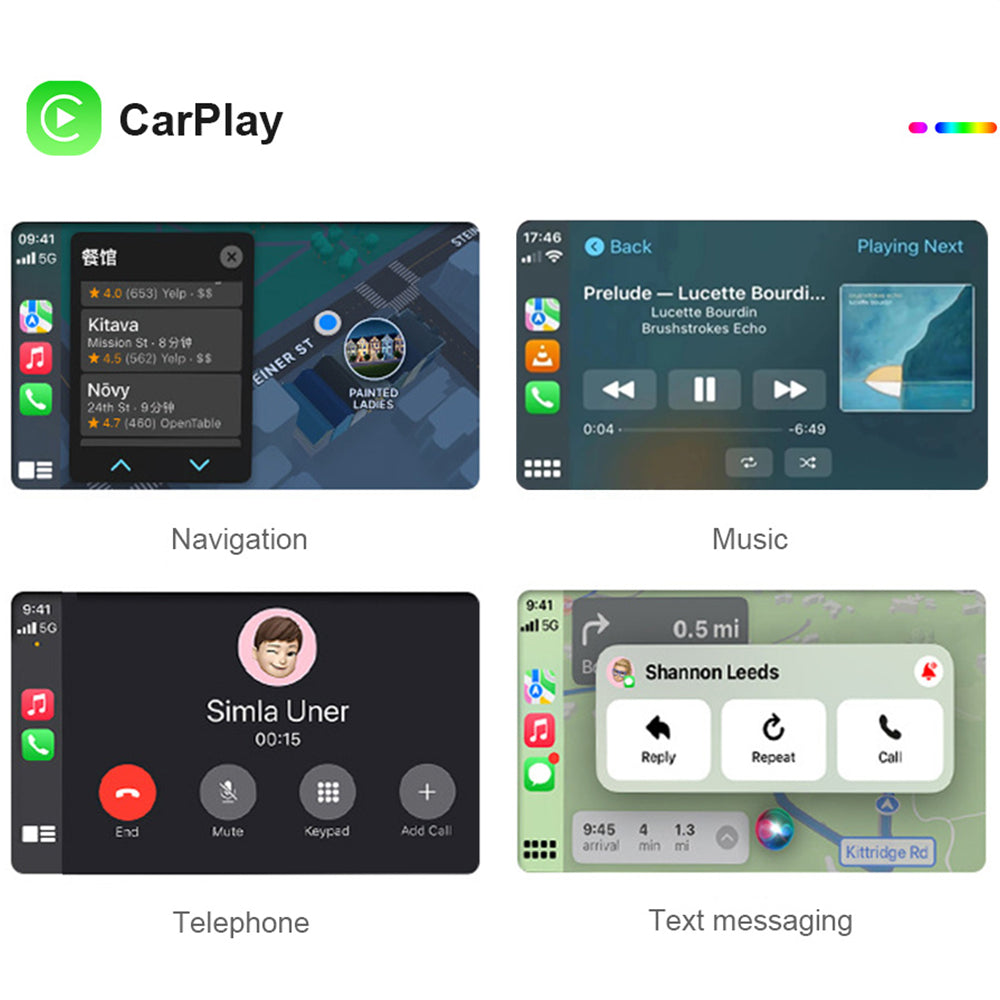 Linkifun™ RGB Mini Wireless Carplay/Android Auto Adapter with Ambient Lighting