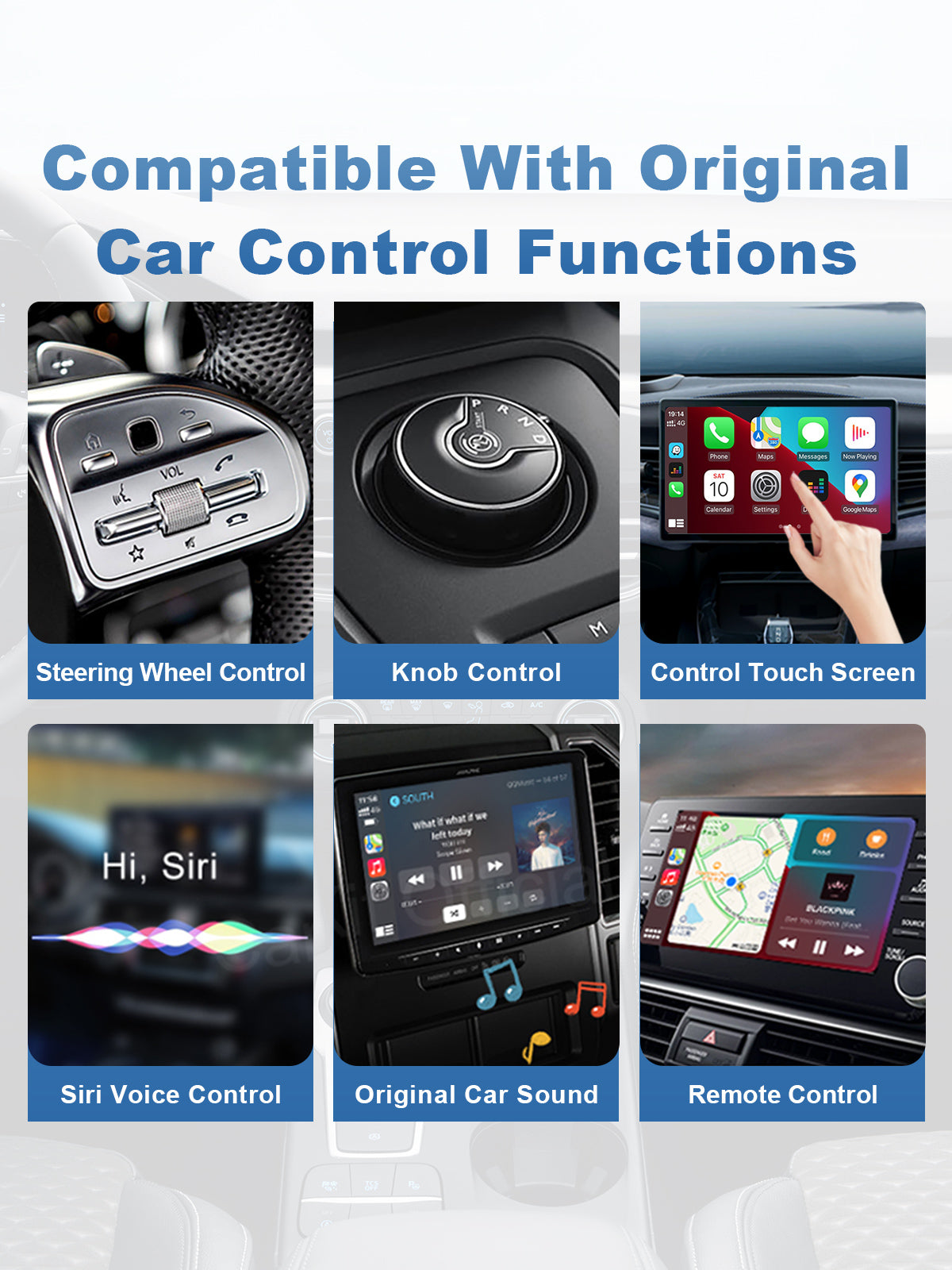 Linkifun C2 RGB Android 13 Smart AI Box Wireless CarPlay and Android Auto Adapter with smooth integration for steering wheel buttons, rotary knobs, touchscreens, and voice commands