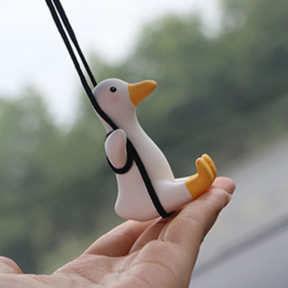 Linkifun™ Cute Swinging Duck 3D Ornaments - Car Mirror Hanging Accessories for Fun Interior Rearview Mirror Decoration (Duck)
