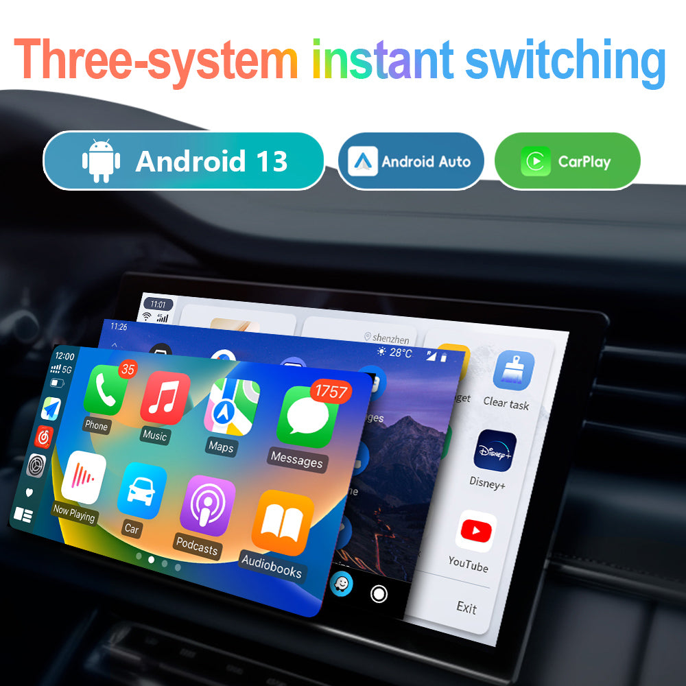 Linkifun™ GT6 Pro Android 13 Smart AI Box Wireless CarPlay/Android Auto Adapter with HDMI and Ambient Lighting