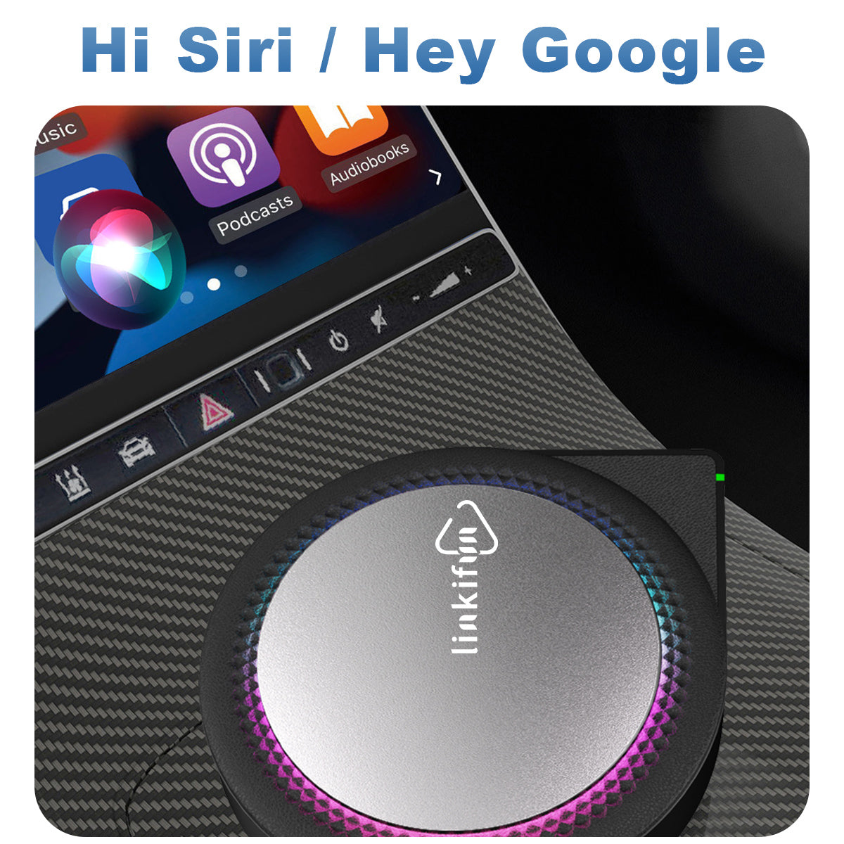 Linkifun GT6 Pro Android 13 Smart AI Box Wireless CarPlay and Android Auto Adapter with Google and Siri voice control for hands-free operation