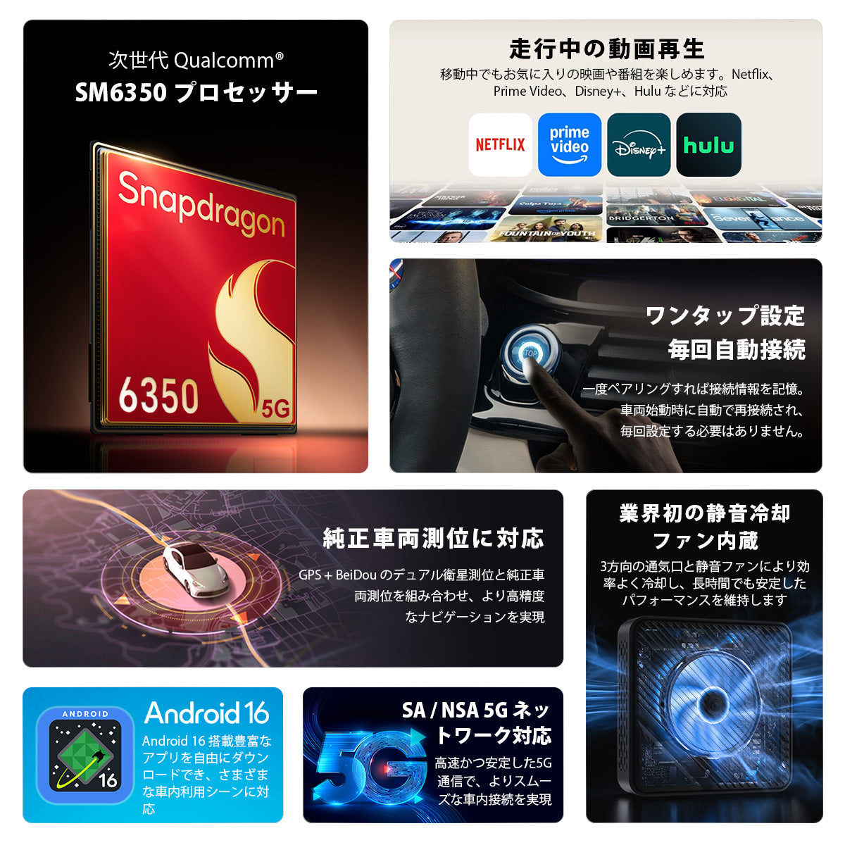 Linkifun™ L11 Max Android 16 boîtier d’IA intelligente|compatible avec CarPlay sans fil / Android Auto・compatible avec Google Play・GPS intégré・8 Go de RAM + 128 Go de ROM・écran partagé・équipé d’un ventilateur de refroidissement silencieux