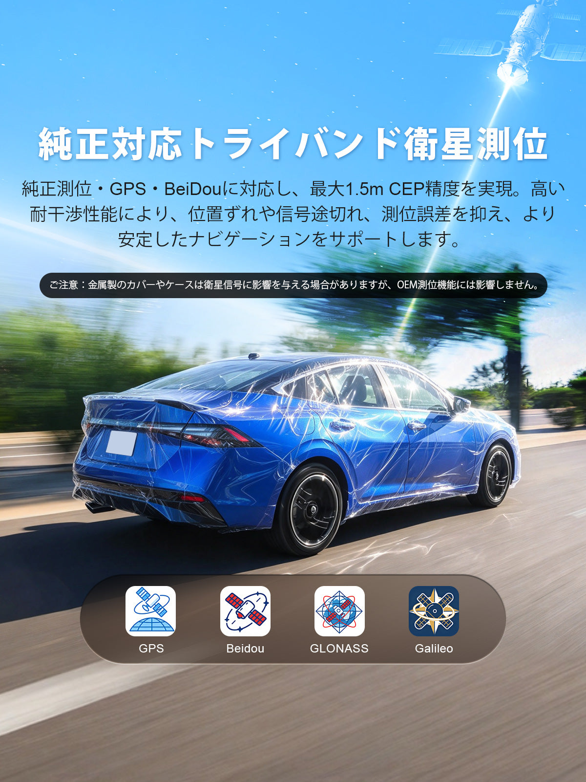 Linkifun L11 Max Car AI Box with built-in GPS and multi-system satellite positioning supporting GPS, BeiDou, GLONASS, Galileo and OEM positioning