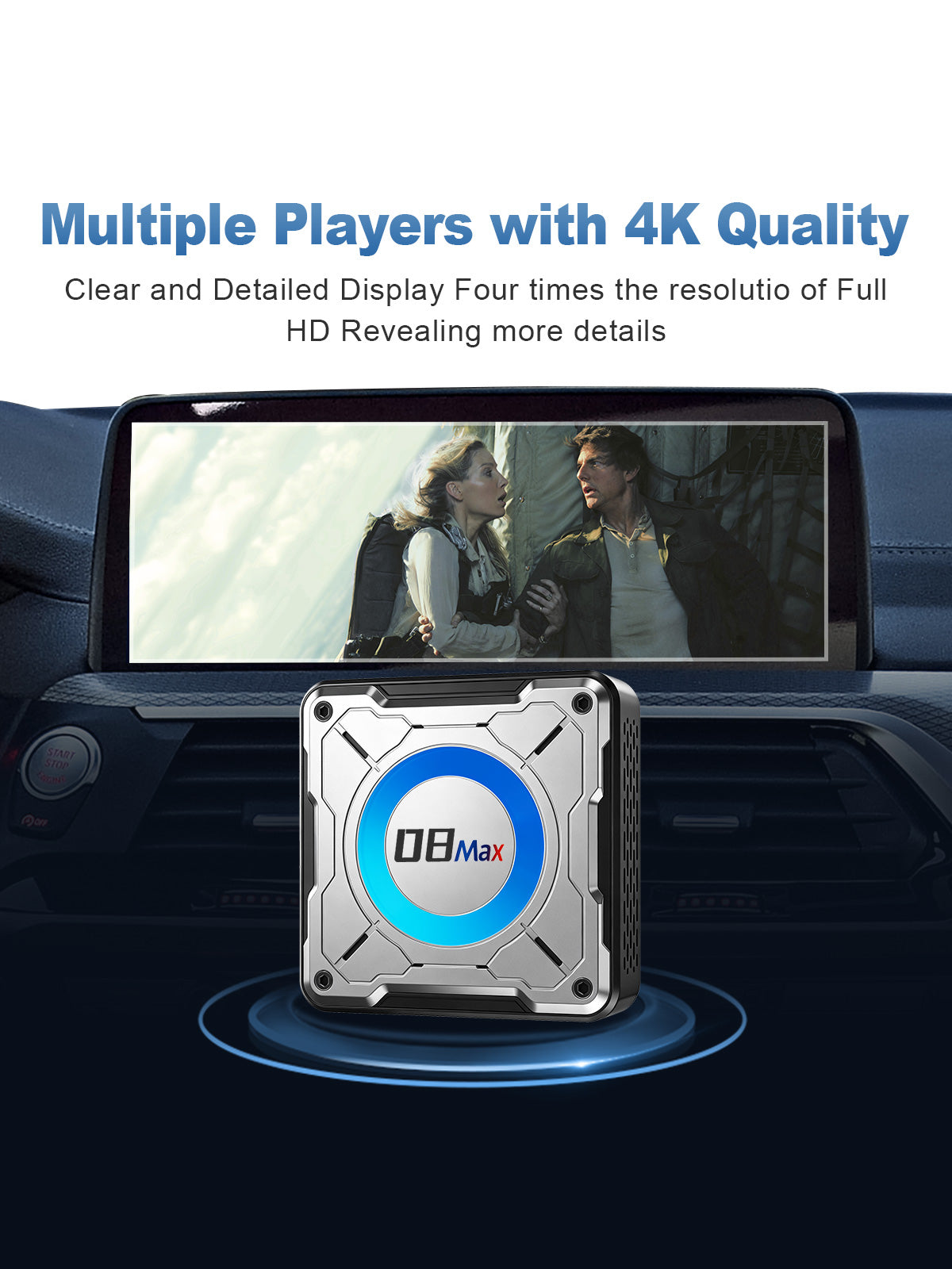 Linkifun L8 Max BMW Android AI Box supports 4K video playback for enhanced in-car entertainment and streaming experience