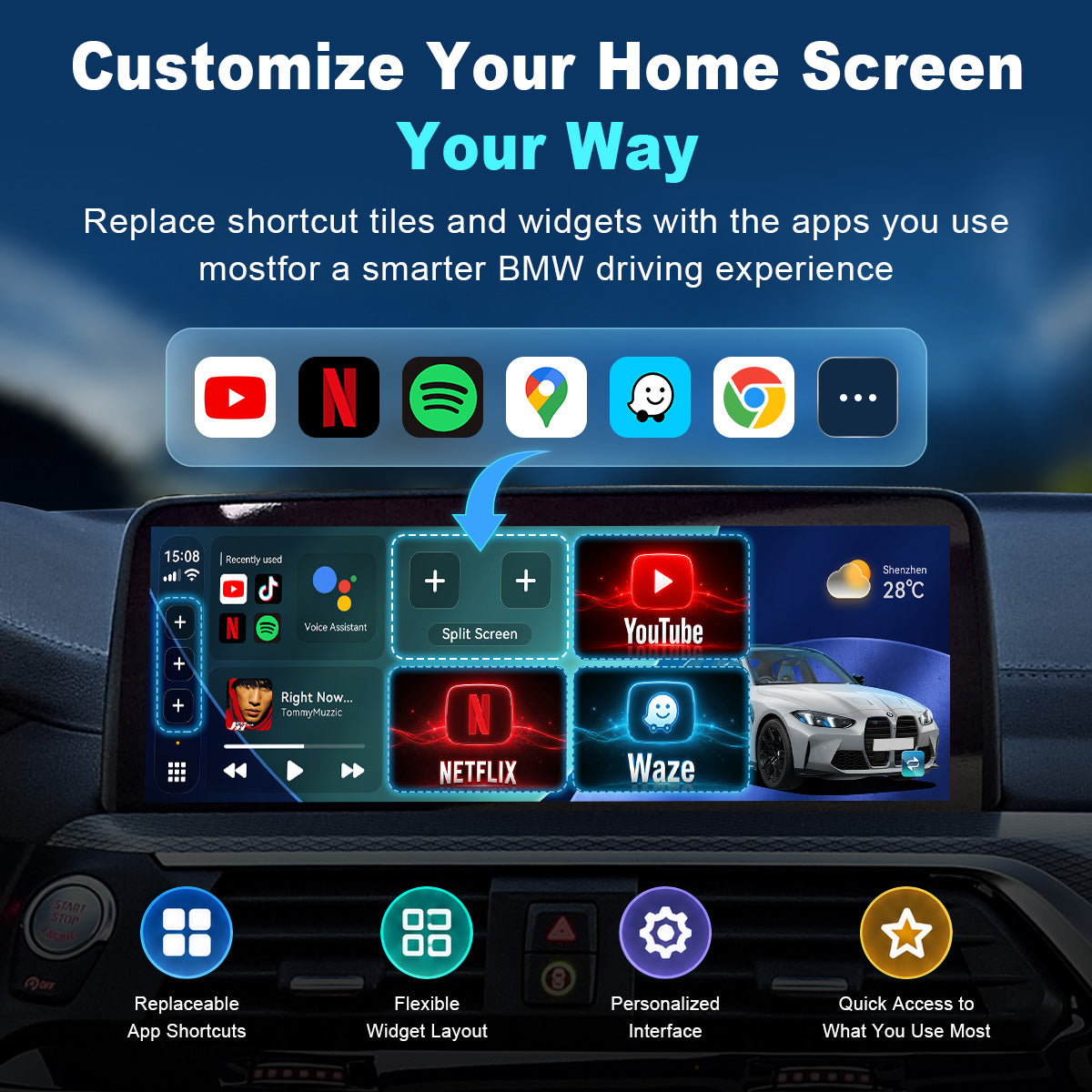 Linkifun™ L8 Max Android 16 AI Box for BMW – Wireless CarPlay & Android Auto Adapter with HDMI Out, Google Play, Upgrade BMW ID6/ID7/ID8/ID8.5/ID9