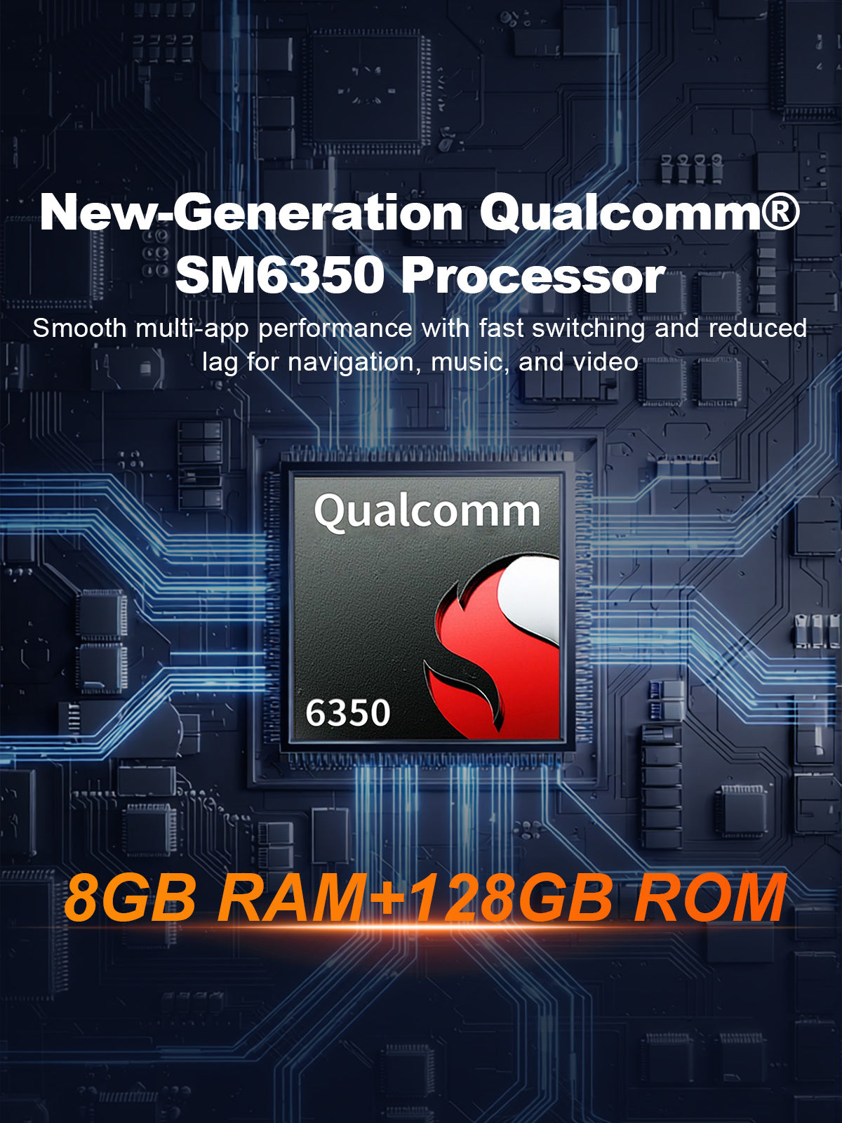Linkifun L8 Max with Qualcomm SM6350 8-core processor, 8GB RAM and 128GB ROM for smooth multitasking and fast in-car performance