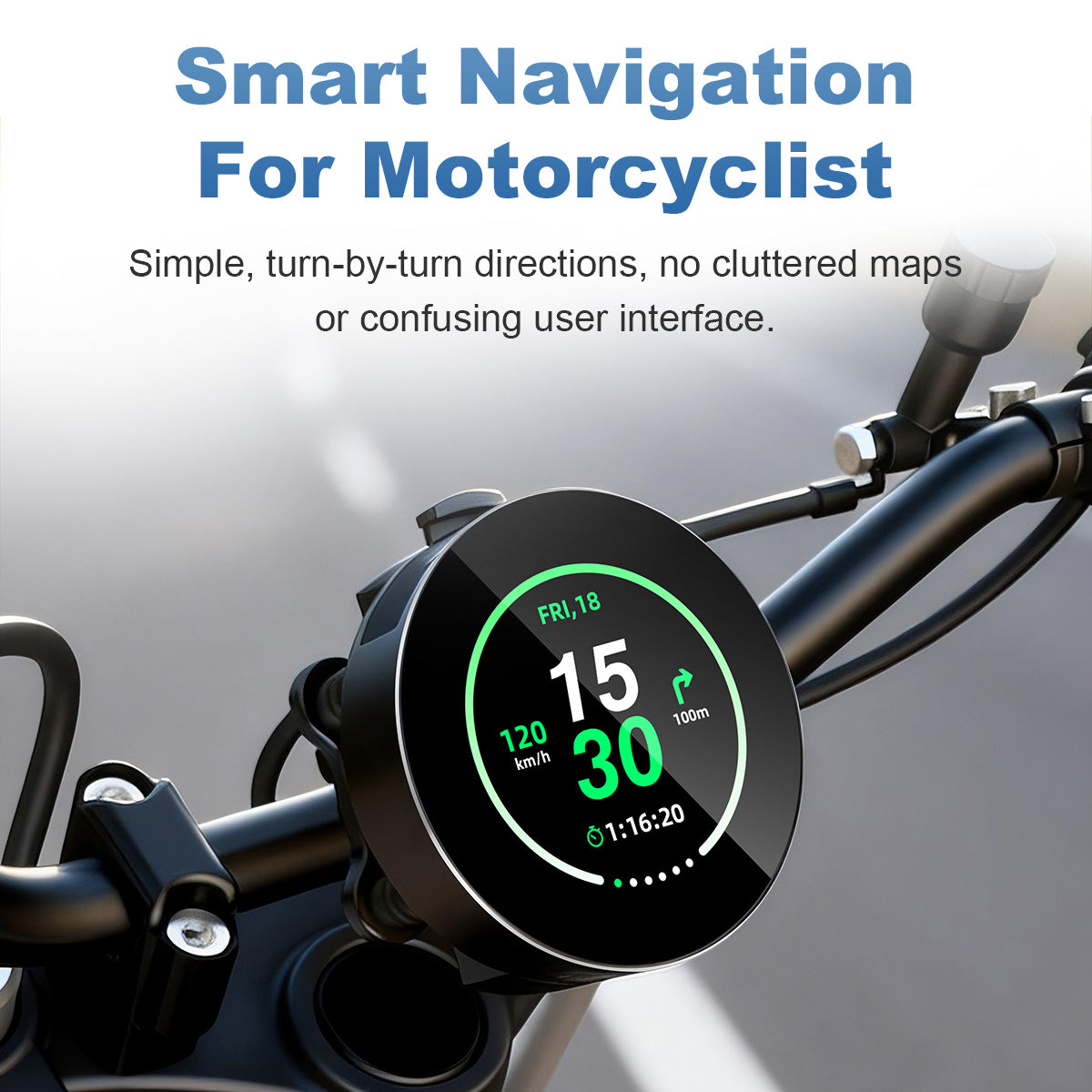 Linkifun™ M0 Motorcycle GPS Navigator – Compact Waterproof Smart Navigation Device with Simplified Display & Glove-Friendly Control (Works with Carbit Ride)