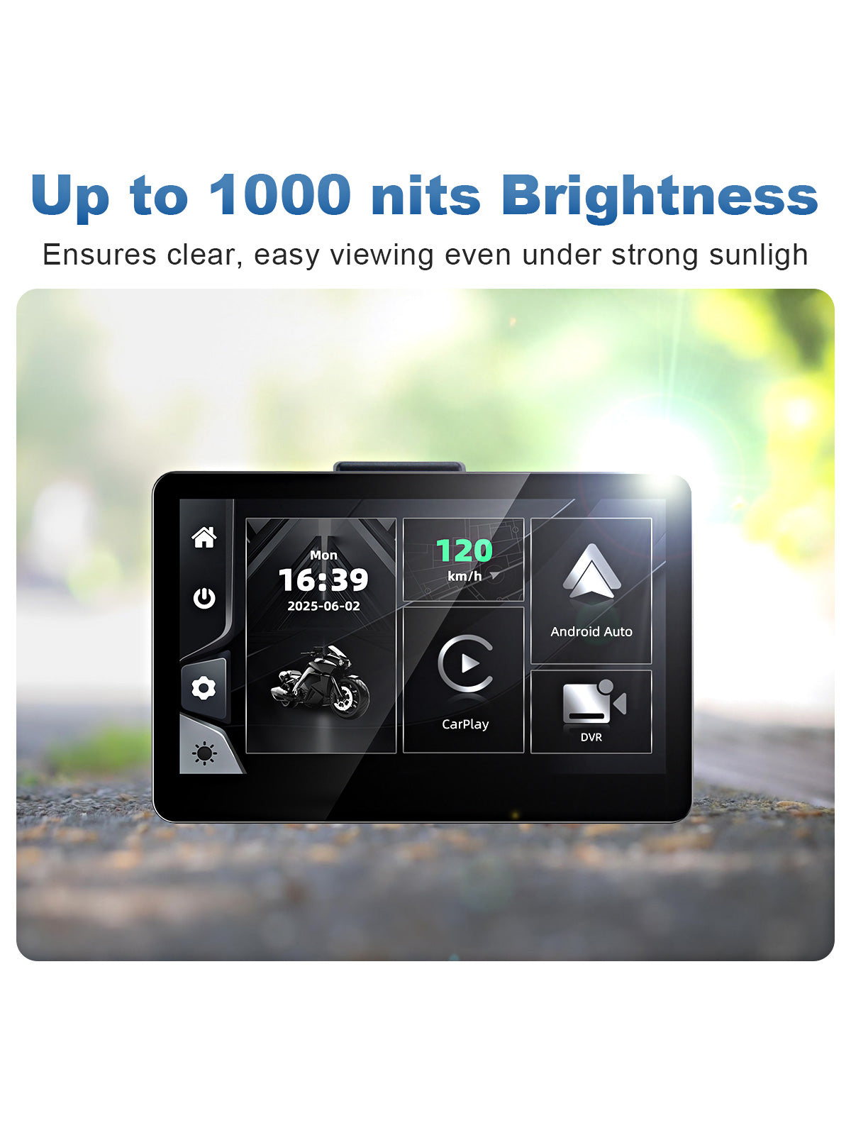 Linkifun MT13 universal bracket motorcycle navigation screen with DVR GPS 1000 nit display