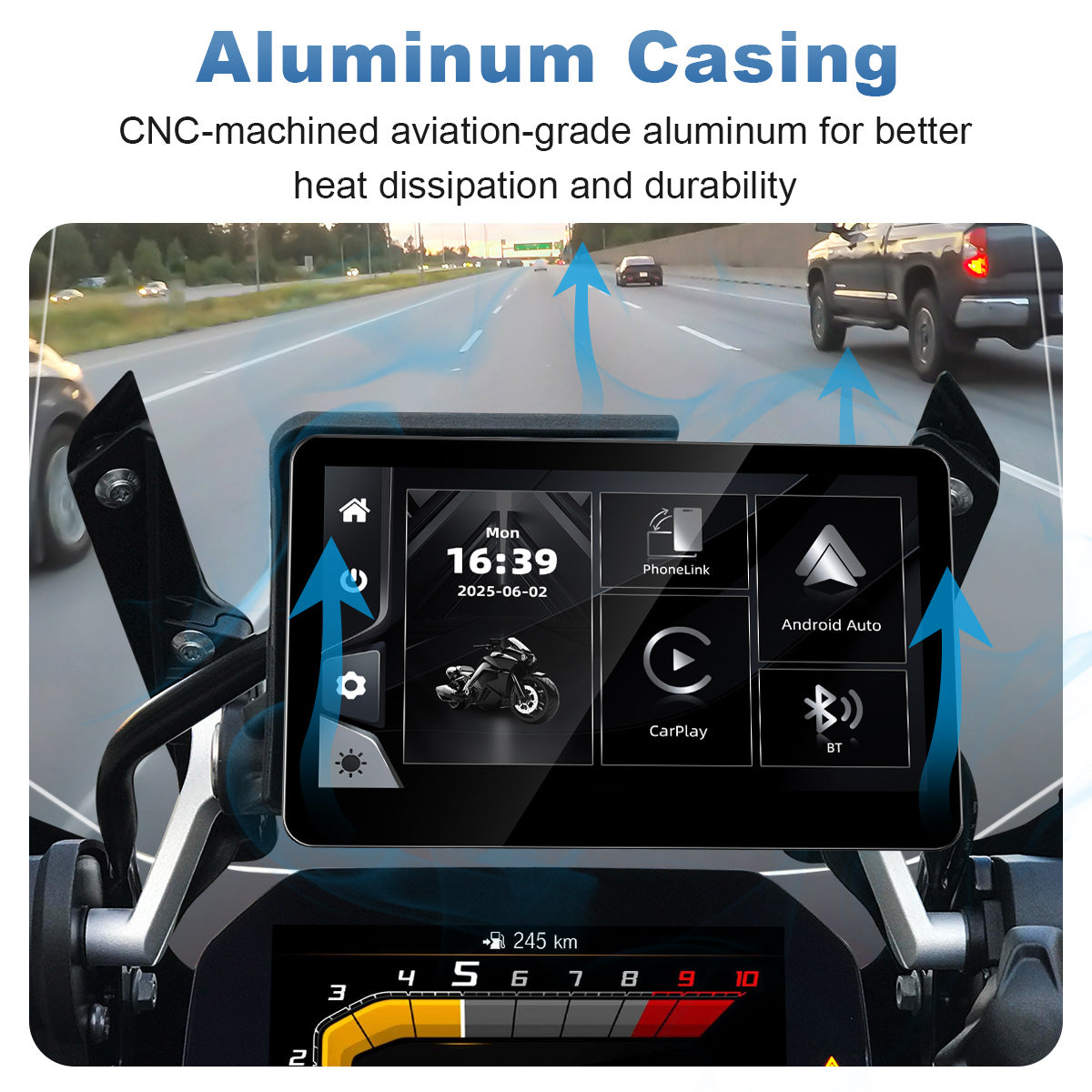 Linkifun™ MT13A 6.2" Motorcycle Screen for BMW with OEM Bracket – Wireless CarPlay & Android Auto, Quick Release