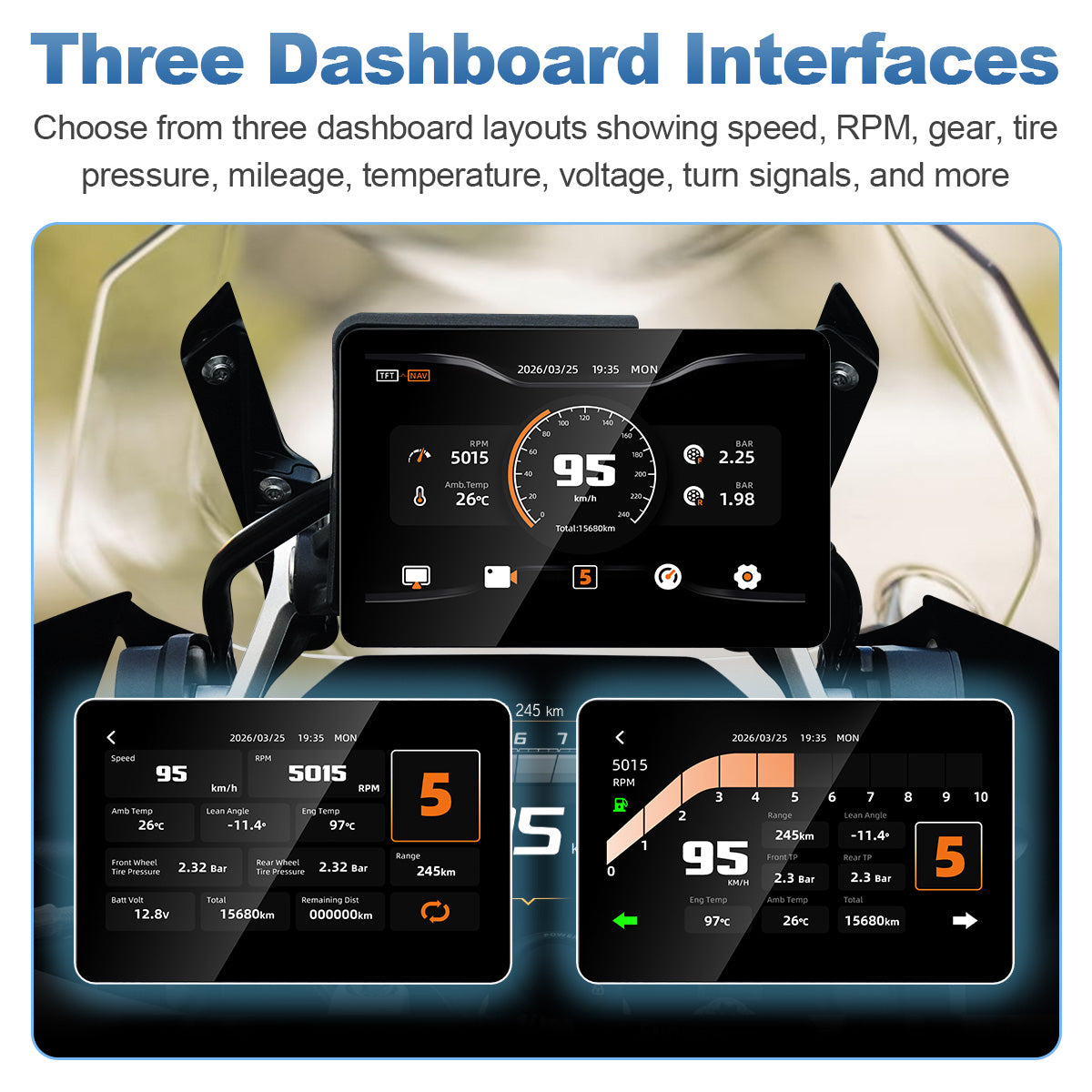 Linkifun MT13A Pro DVR 6,2-Zoll-Motorraddisplay für BMW, kabelloses CarPlay und Android Auto, Wonder Wheel, duale 1080P-DVRs