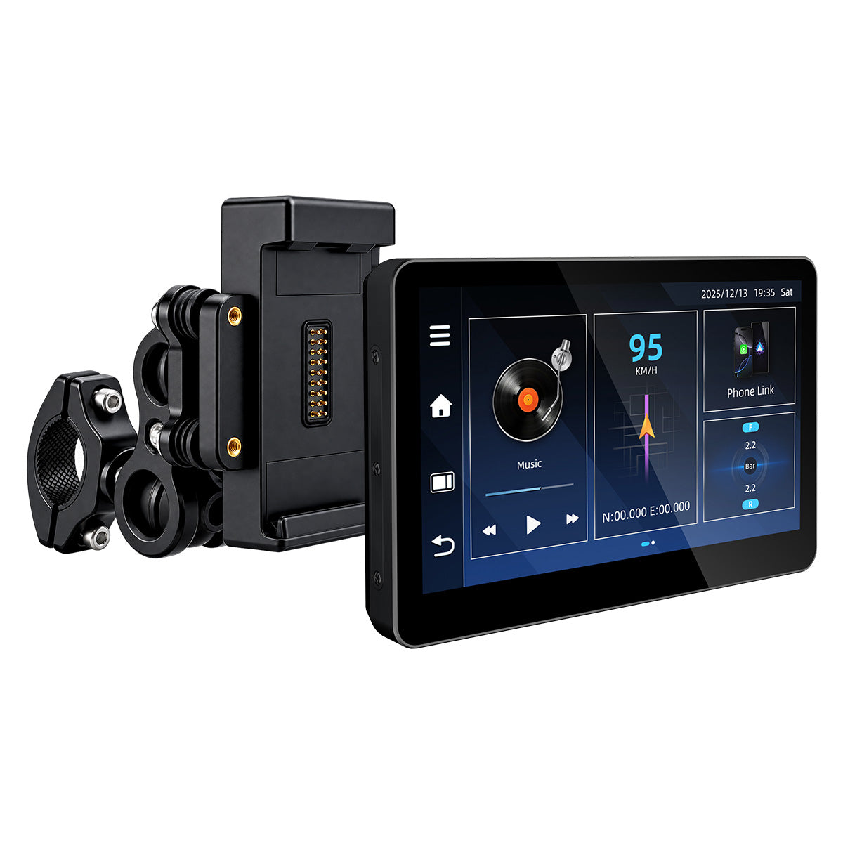 Linkifun™ MT13C + Bracket 6.2" Android 14 Smart Display for Universal Motorcycles – Google Play, Built-in GPS, Wi-Fi, Wireless CarPlay & Android Auto, Optional TPMS