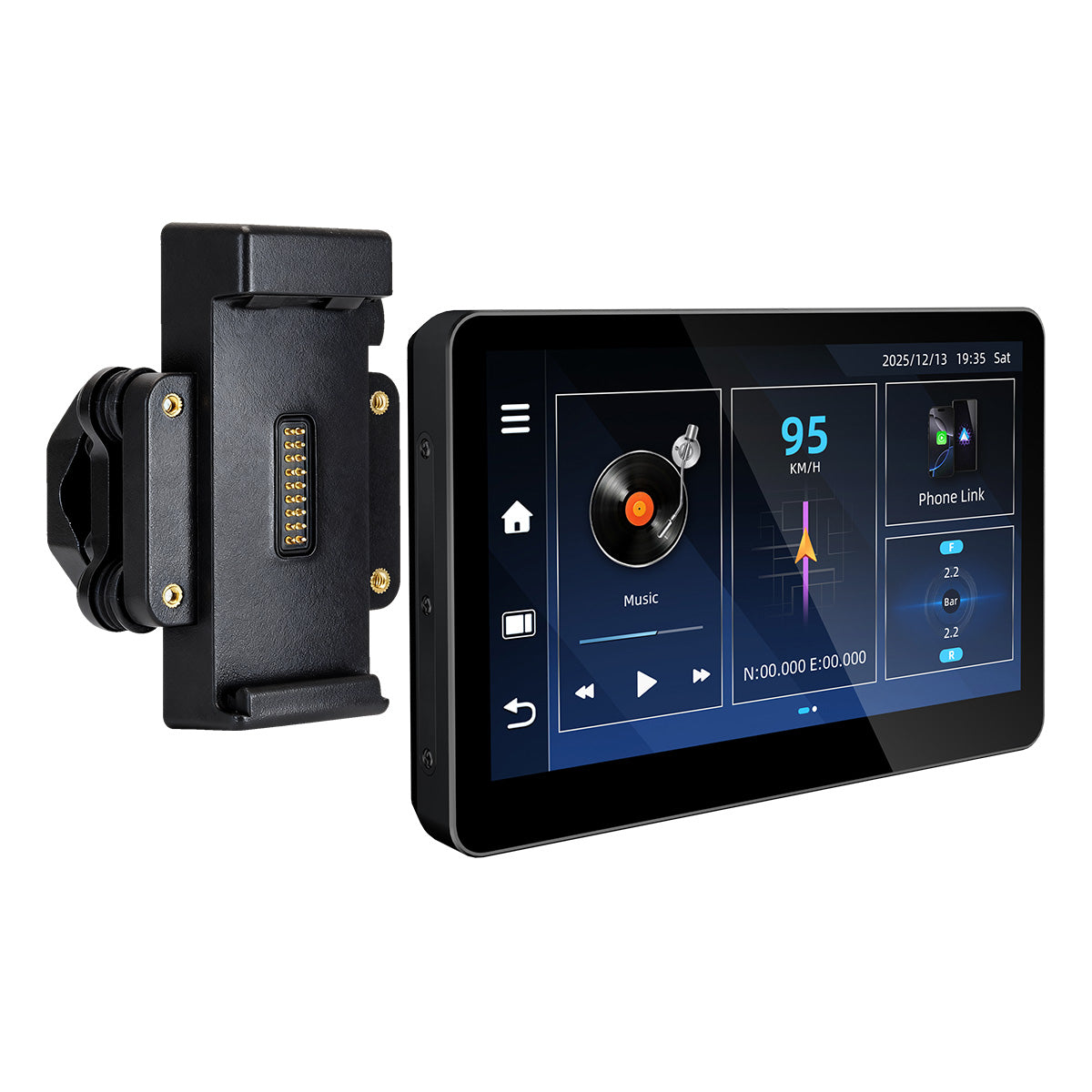 Linkifun™ MT13C + Bracket 6.2" Android 14 Smart Display for Universal Motorcycles – Google Play, Built-in GPS, Wi-Fi, Wireless CarPlay & Android Auto, Optional TPMS