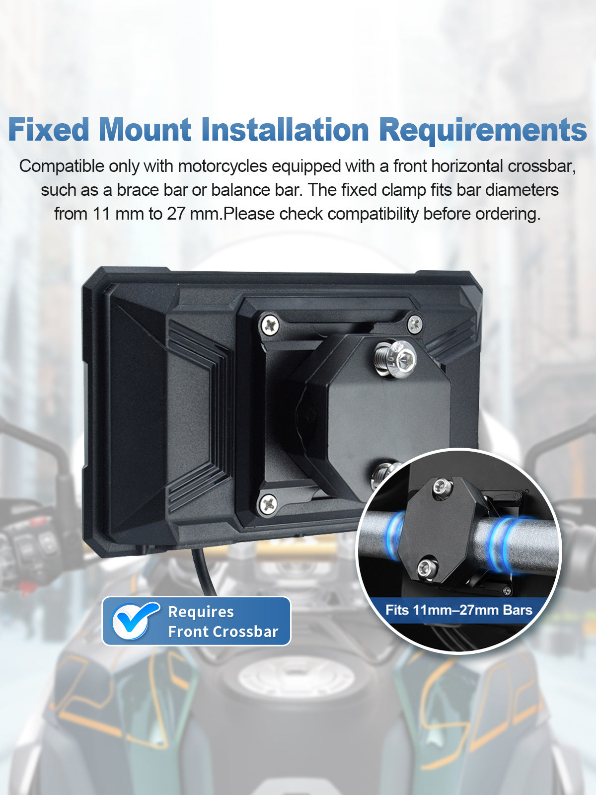 Linkifun MT15 motorcycle navigation screen with magnetic quick-release mount, enabling fast screen removal and effortless portrait or landscape adjustment.