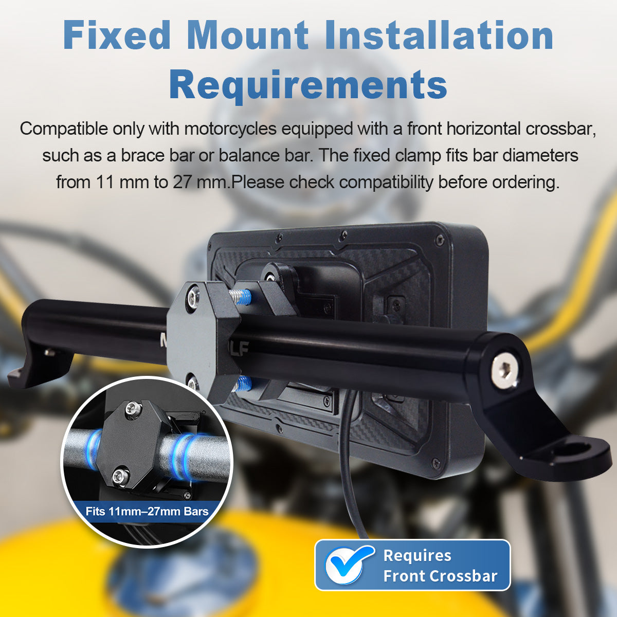 Linkifun™ MT17B 6.25" Motorrad-Dashcam-Display – BSD, kabelloses CarPlay und Android Auto, DVR, TPMS, geteilter Bildschirm, integrierter Lautsprecher und optionale Montagehalterungen