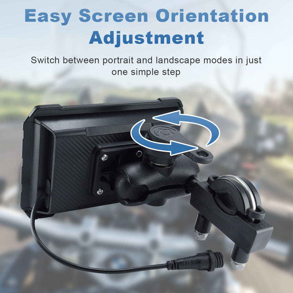 Linkifun™ MT2C 5" Motorcycle Navigation Screen with Wireless CarPlay & Android Auto, Portrait & Landscape Mode, Single Bluetooth, Optional TPMS