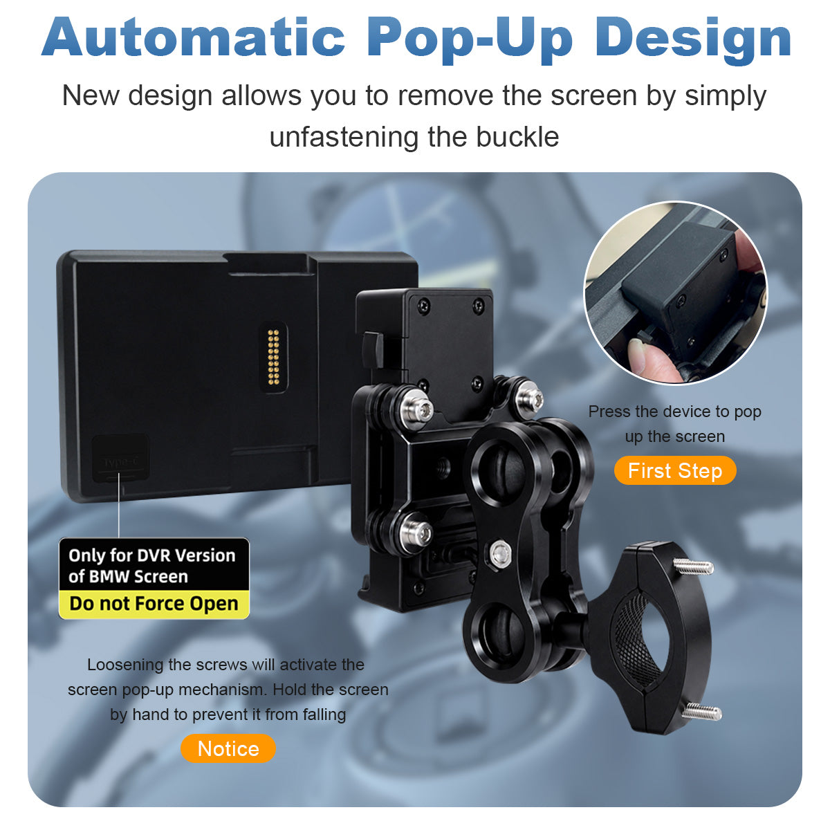 Linkifun™ MT13C + Bracket 6.2" Android 14 Smart Display for Universal Motorcycles – Google Play, Built-in GPS, Wi-Fi, Wireless CarPlay & Android Auto, Optional TPMS