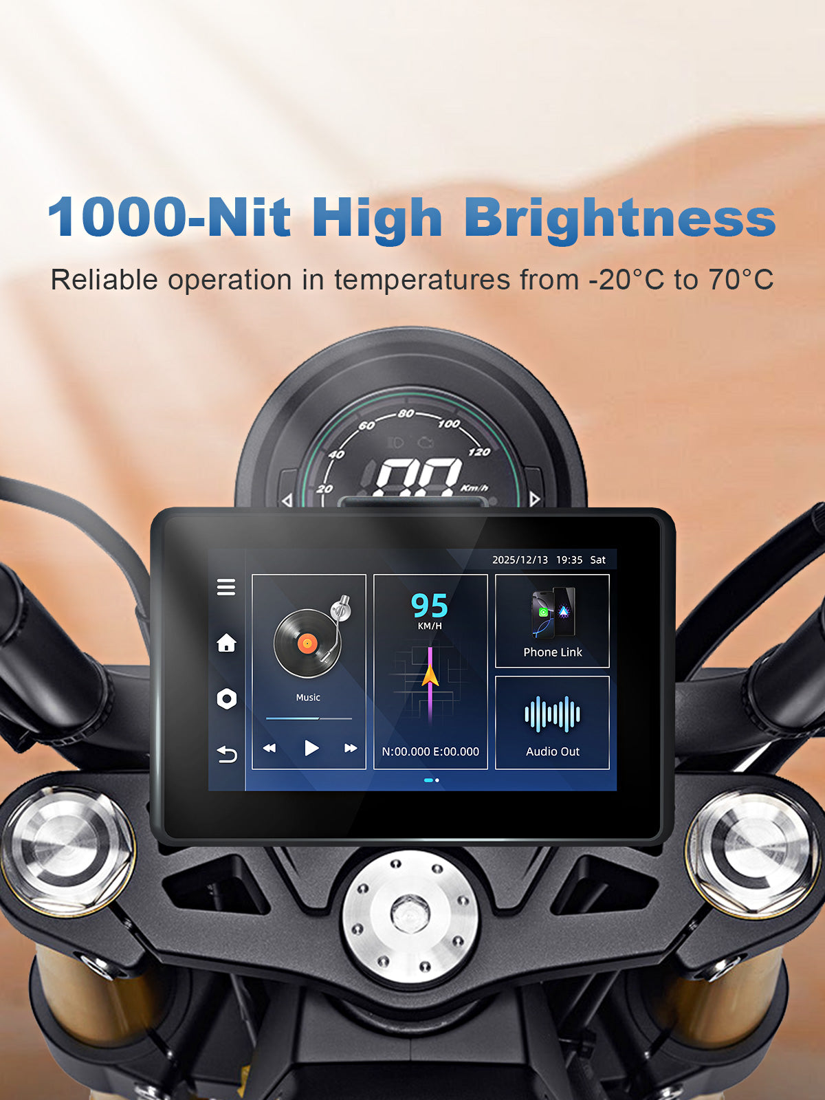 Linkifun MT3C MT3D universal bracket android 14 android 13 motorcycle smart display 1000 nit high brightness screen