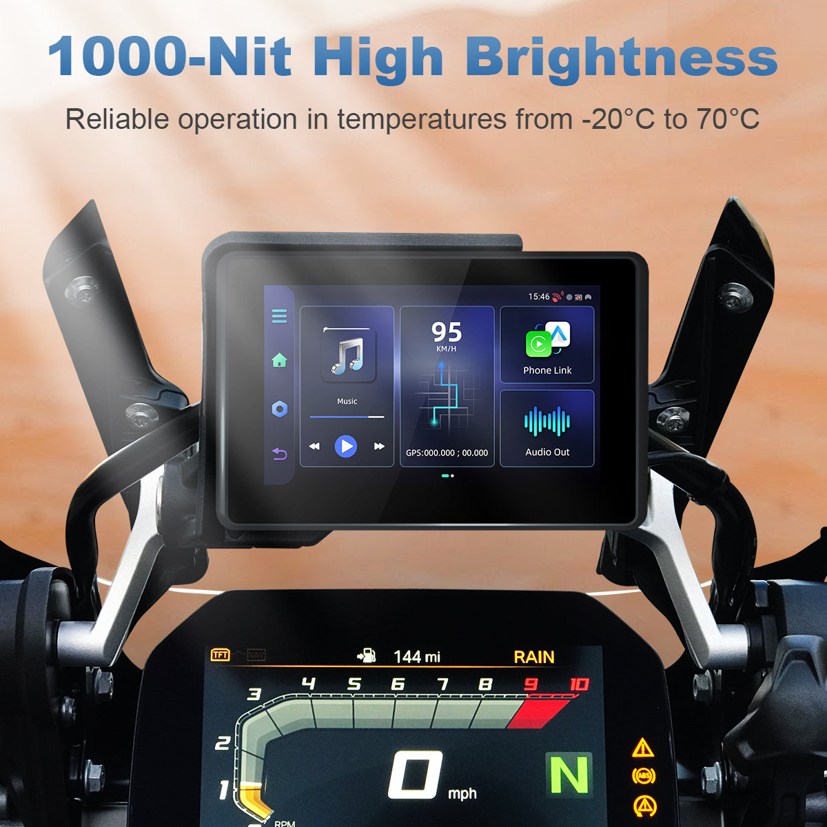 Linkifun™ MT3D 5" Android 13 Motorcycle Smart Display for BMW Motorcycles – GPS, Wi-Fi, Wireless CarPlay & Android Auto