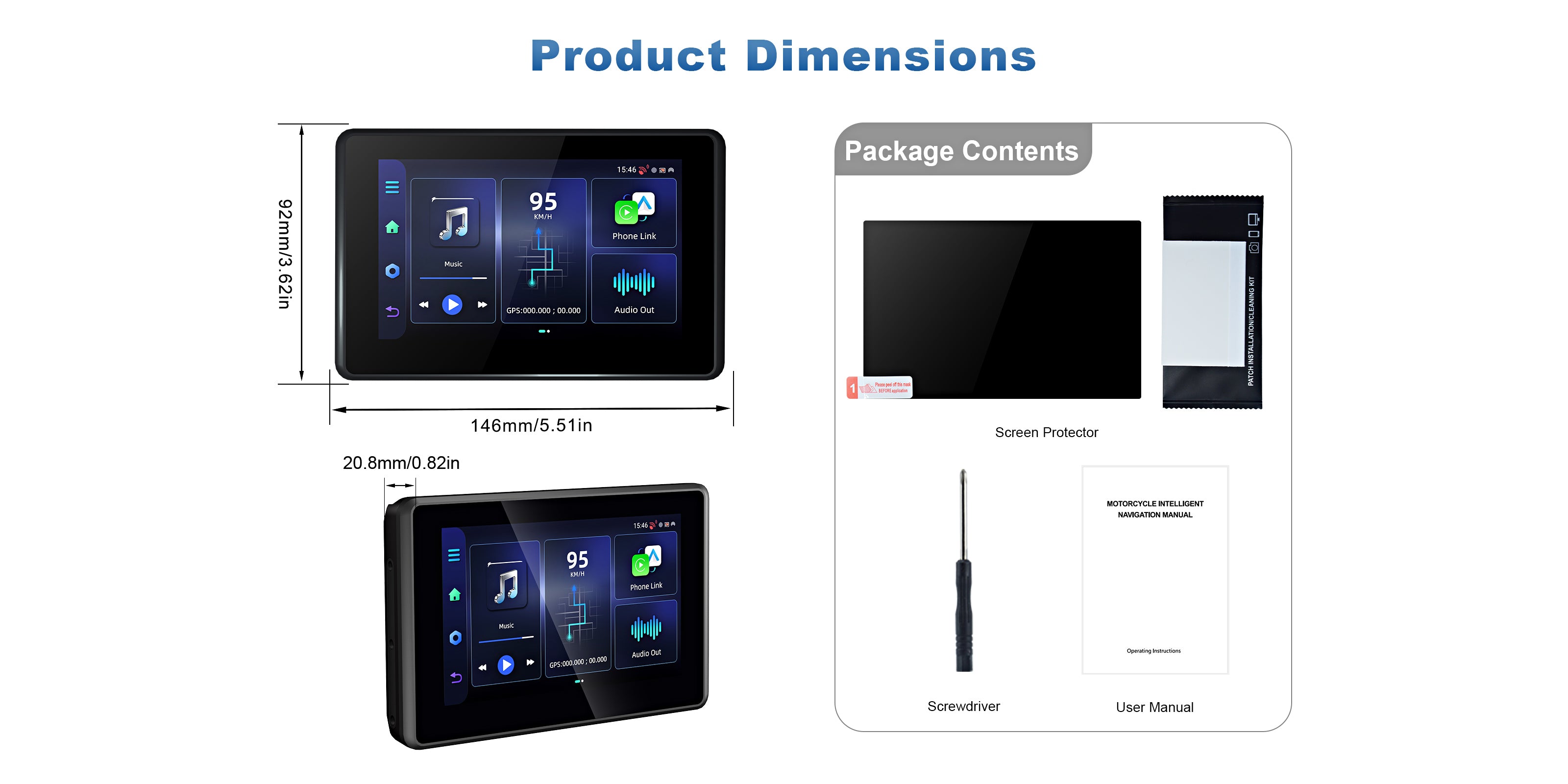 Linkifun MT3D BMW motorcycle display specifications parameter chart desktop view