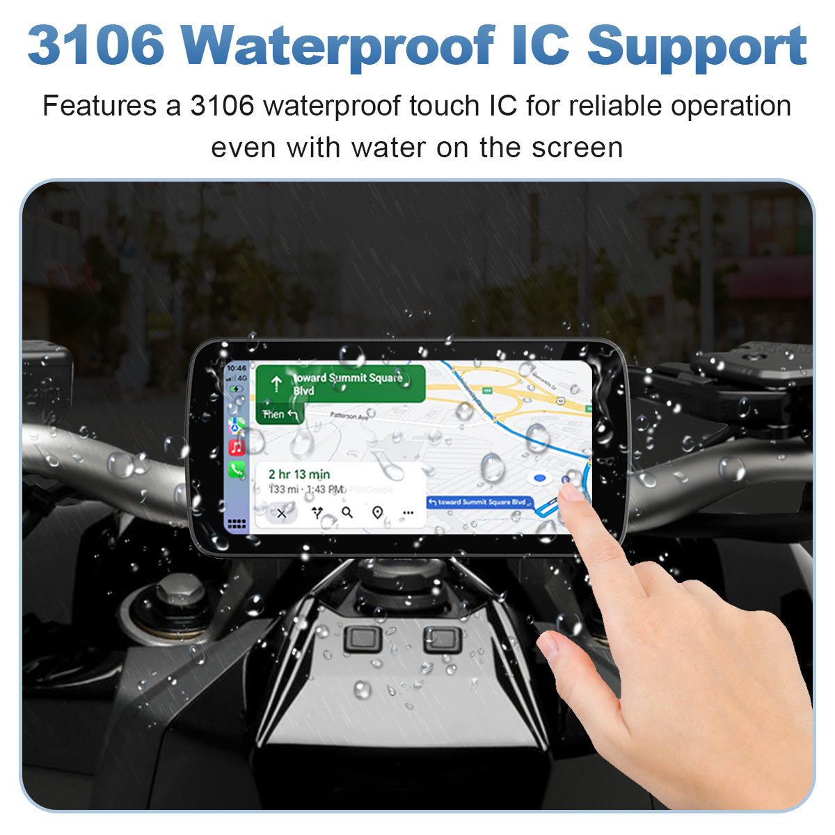 Linkifun™ MT5 / MT5A 6.25" Motorcycle Navigation Display with Wireless CarPlay, Android Auto, Screen Mirroring, Universal Mount (Optional DVR, GPS & TPMS)