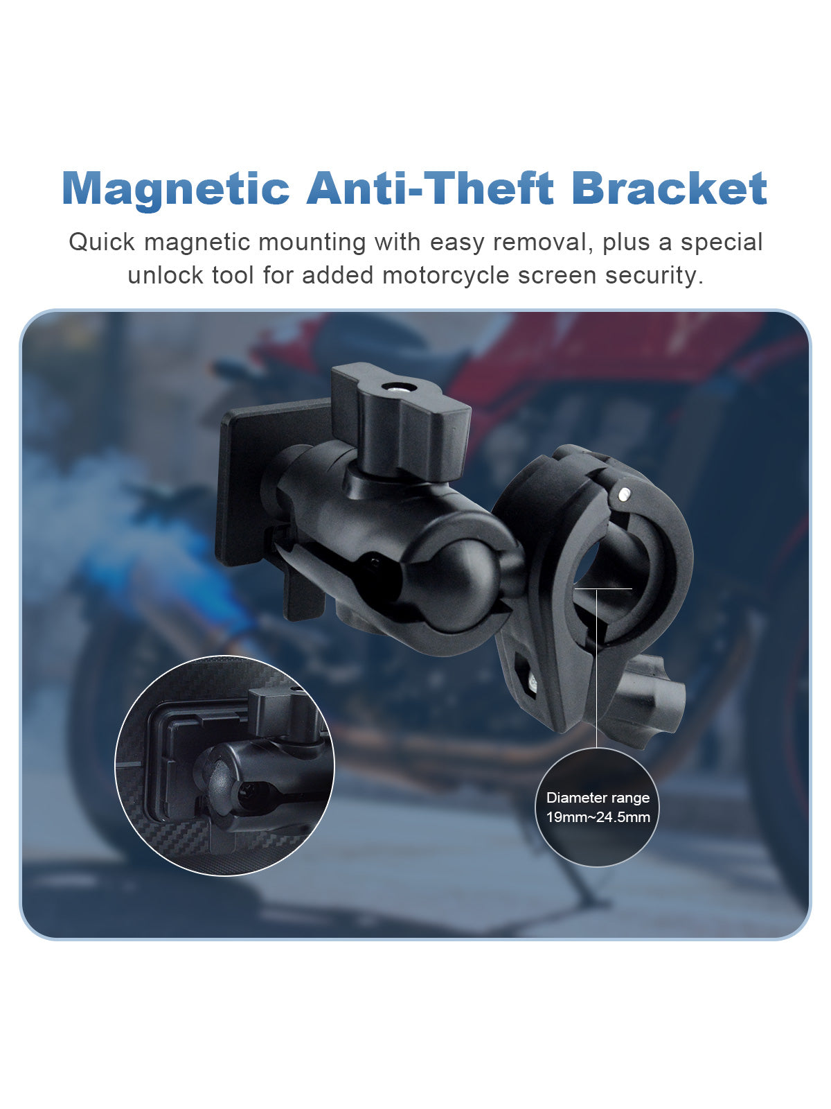 Linkifun MT7A 7 inch motorcycle navigation screen with DVR and magnetic anti-theft quick-release bracket