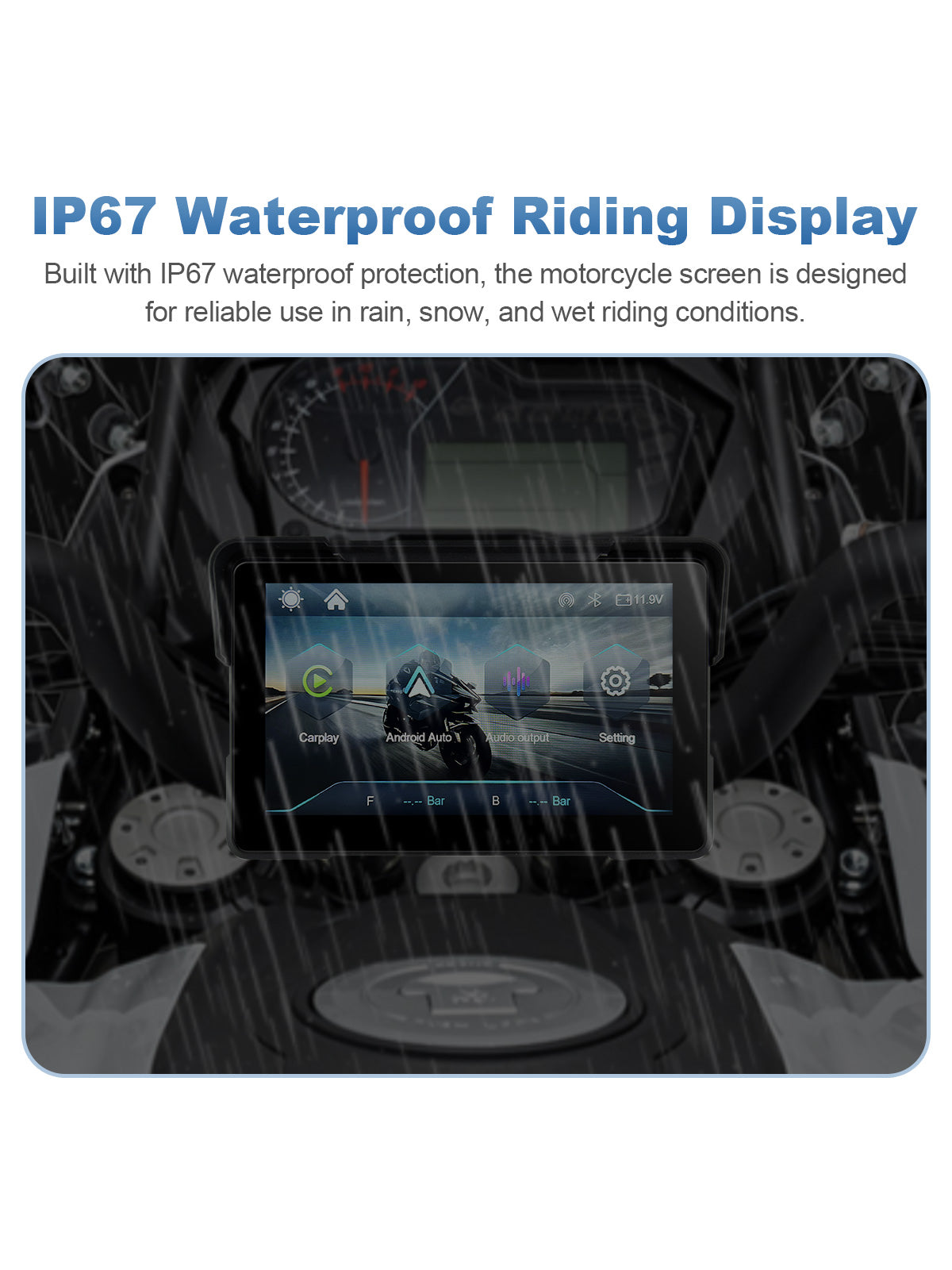Linkifun MT7A 7 inch motorcycle navigation screen with IP67 waterproof all-weather riding display