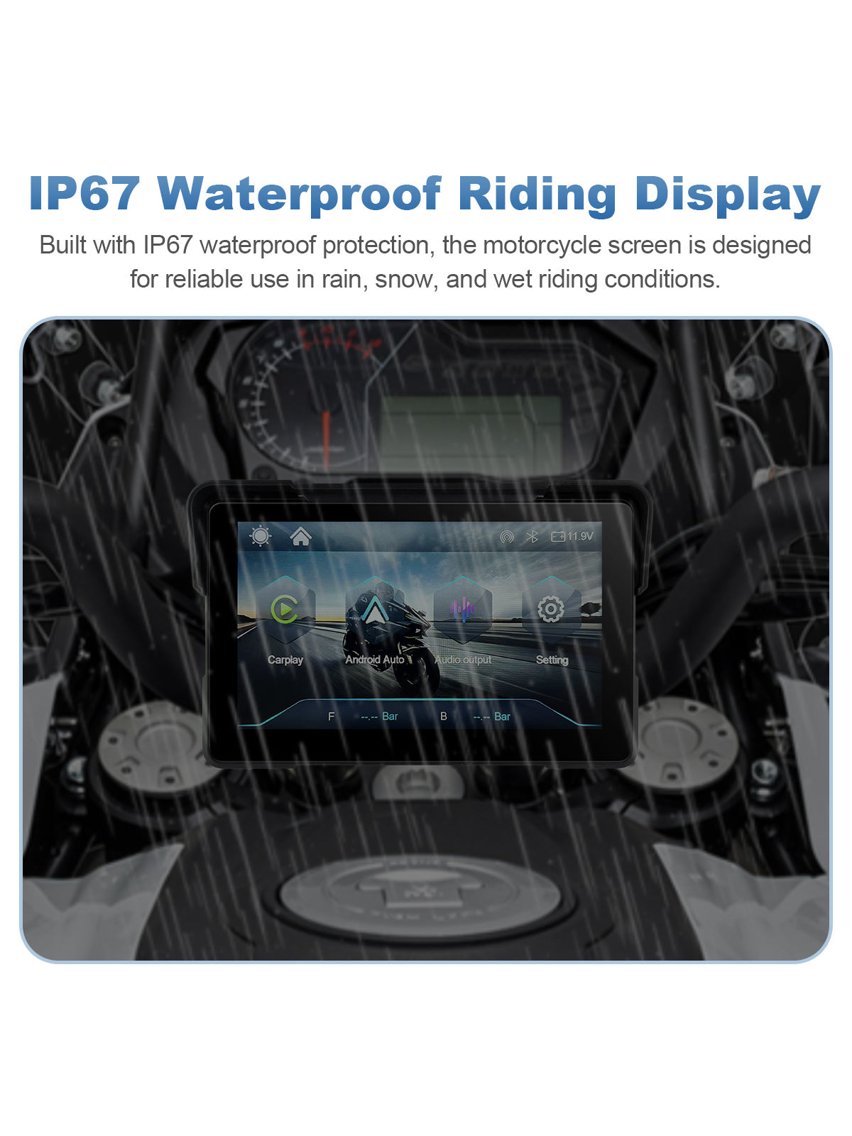 Linkifun MT7A 7 inch motorcycle navigation screen with IP67 waterproof all-weather riding display