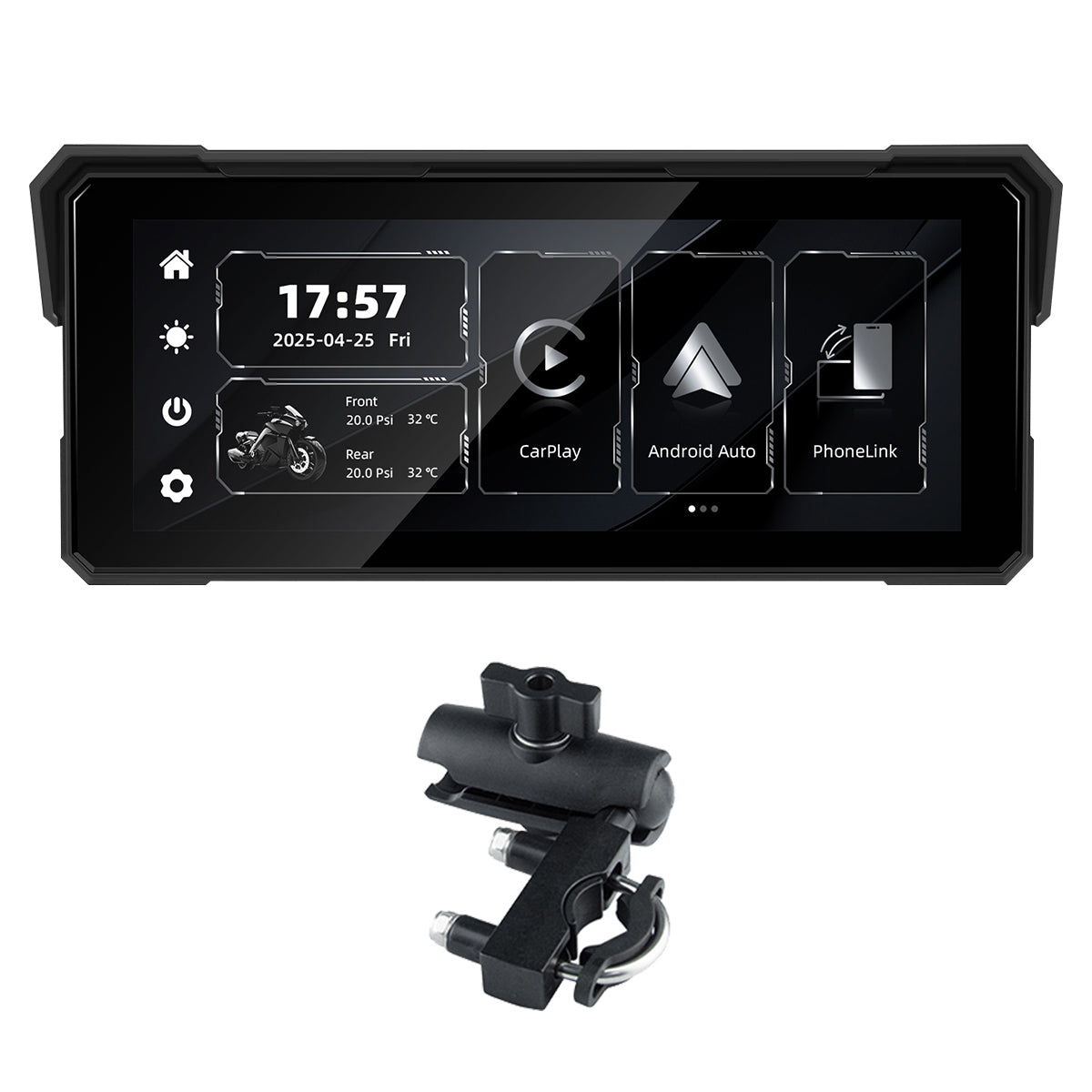 Linkifun™ MT81 8.1" Motorcycle CarPlay Navigation Screen with Wireless Android Auto, Screen Mirroring, Optional TPMS & DVR