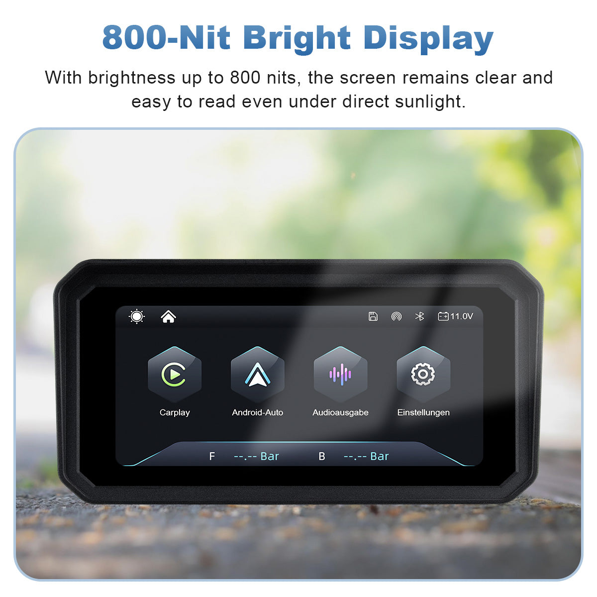 Linkifun™ MT9A 6" Motorcycle Navigation Screen with Wireless CarPlay & Android Auto, Portrait & Landscape Mode, Quick-Release Bracket, Single Bluetooth, Optional TPMS