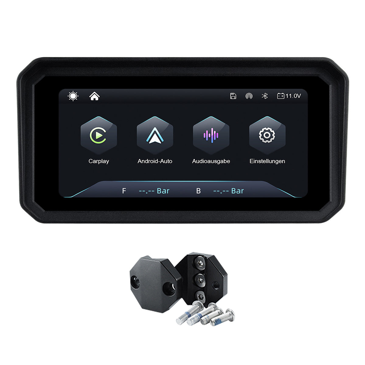 Linkifun™ MT9A 6インチ バイク用ナビゲーション画面(ワイヤレスCarPlay・Android Auto対応、縦向き・横向きモード、Bluetooth 1台接続、TPMS・取り付けブラケットはオプション)