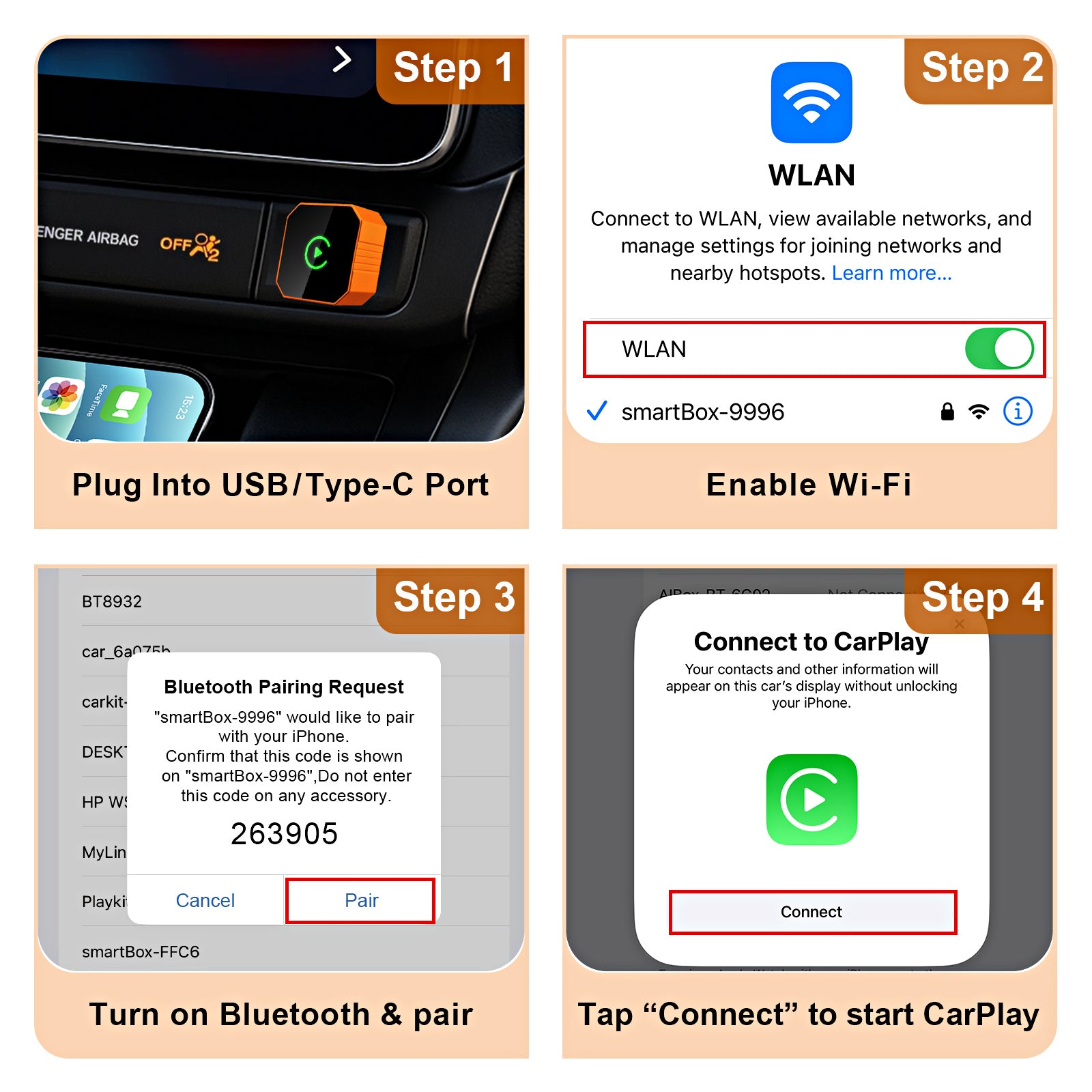 Linkifun™ RGB GO Wireless CarPlay & Android Auto Adapter