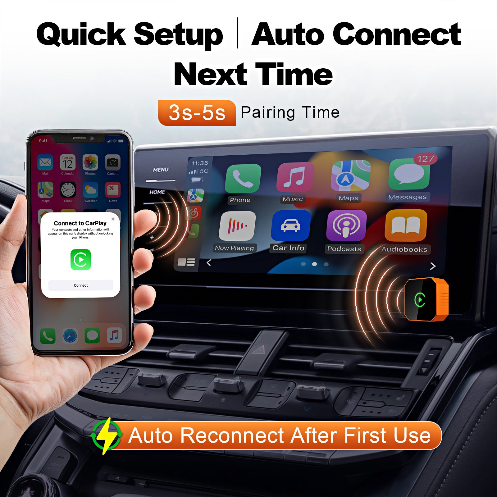 Linkifun™ RGB GO Wireless CarPlay & Android Auto Adapter