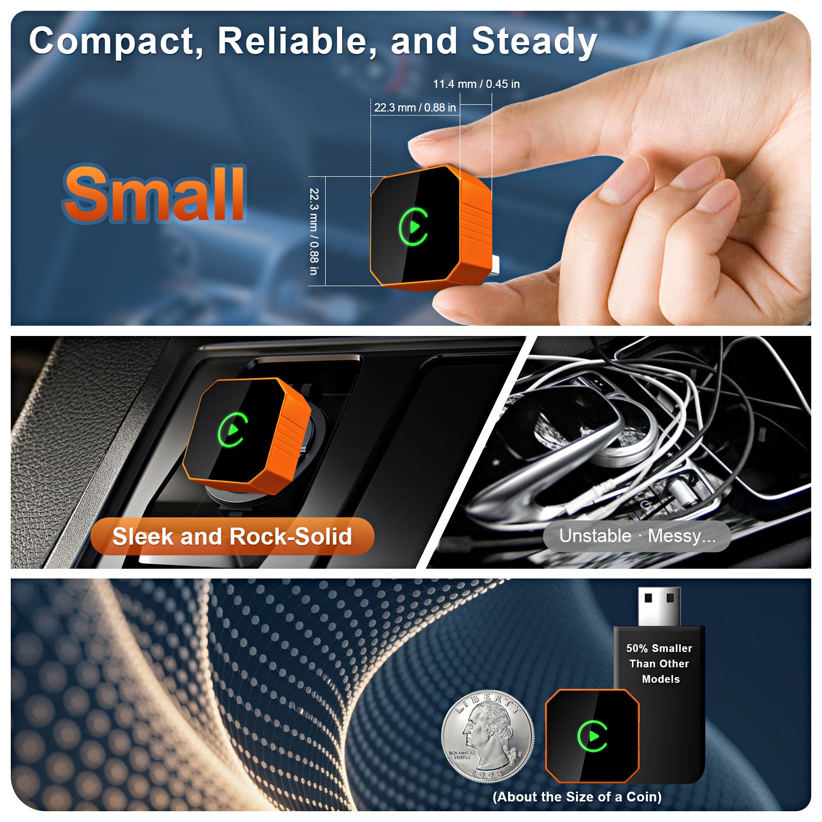 Linkifun™ RGB GO Wireless CarPlay & Android Auto Adapter